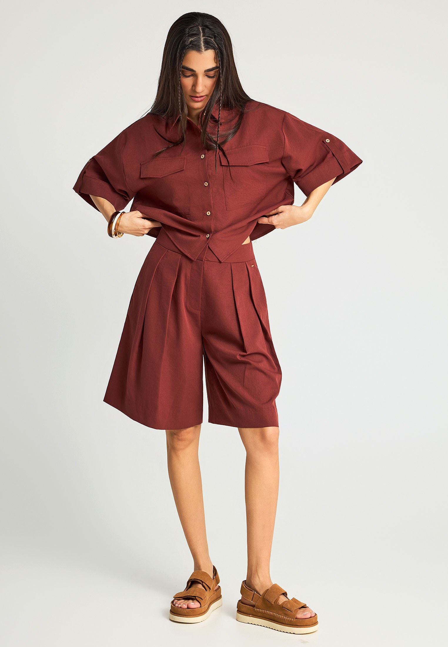 Women's Shorts Funky Buddha Brown