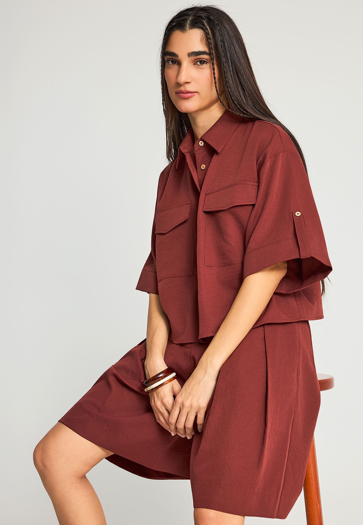 Women's Shorts Funky Buddha Brown