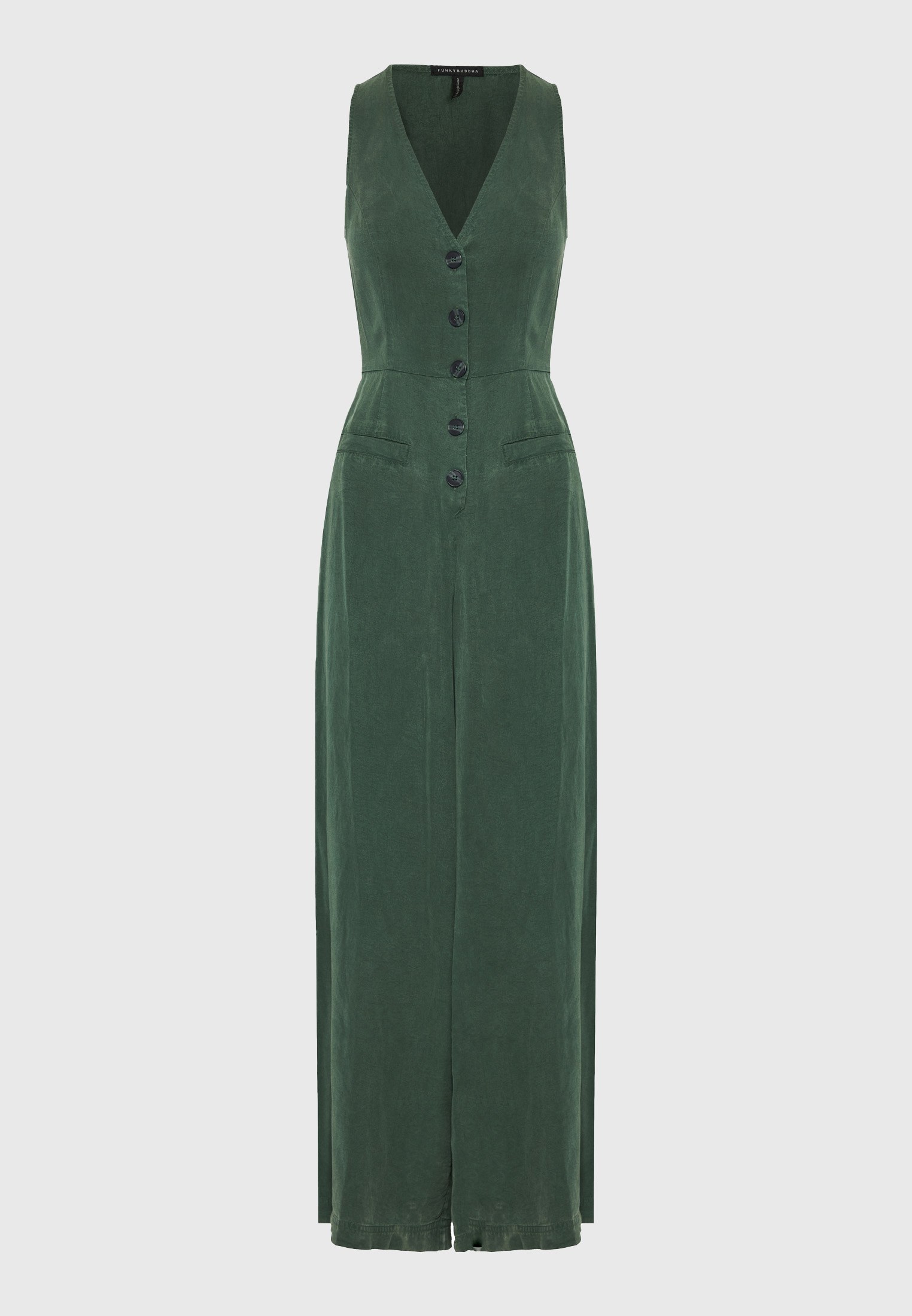 Ολόσωμη φόρμα lyocell με ανοιχτή πλάτη