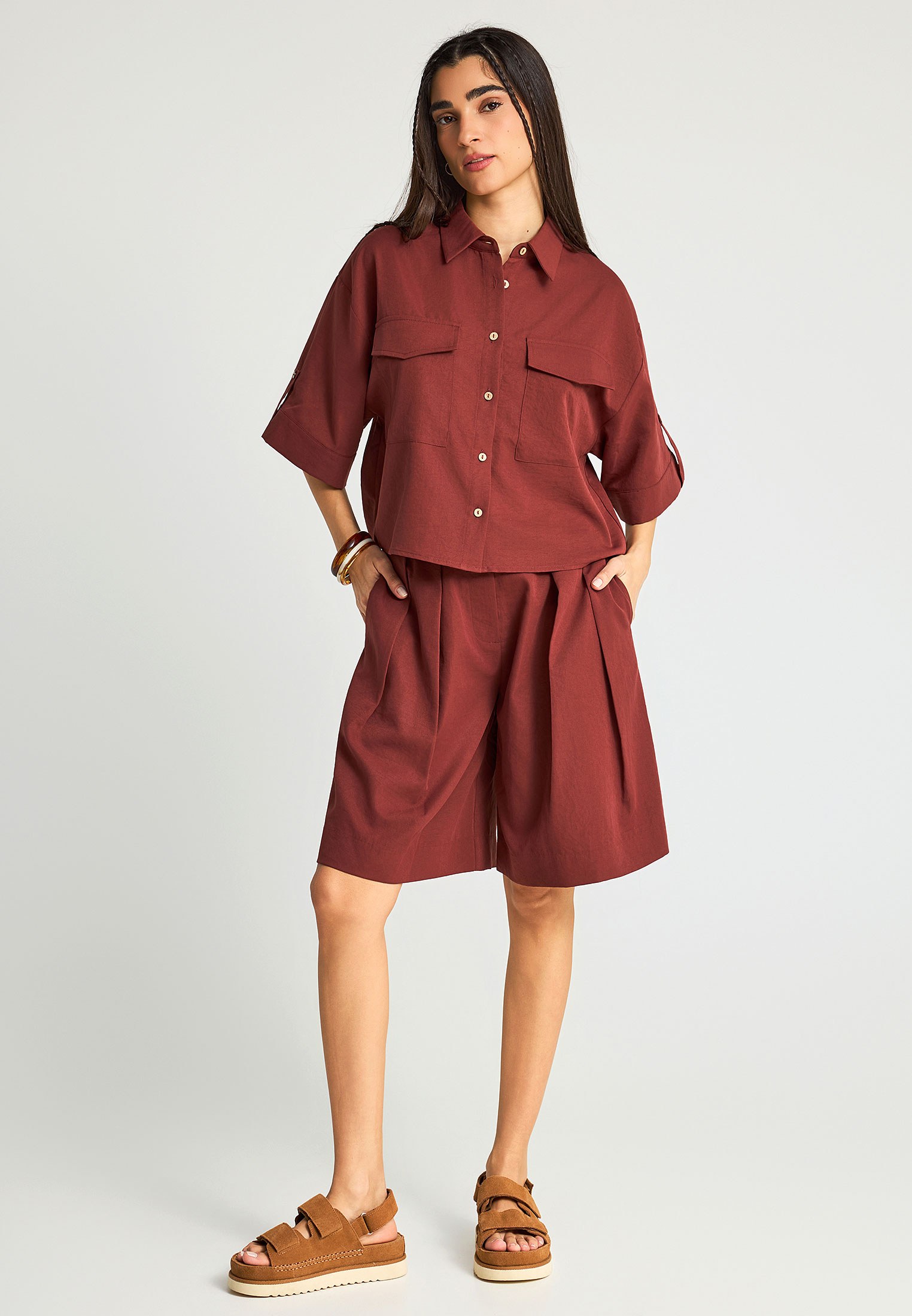 Women's Shirts Funky Buddha Brown