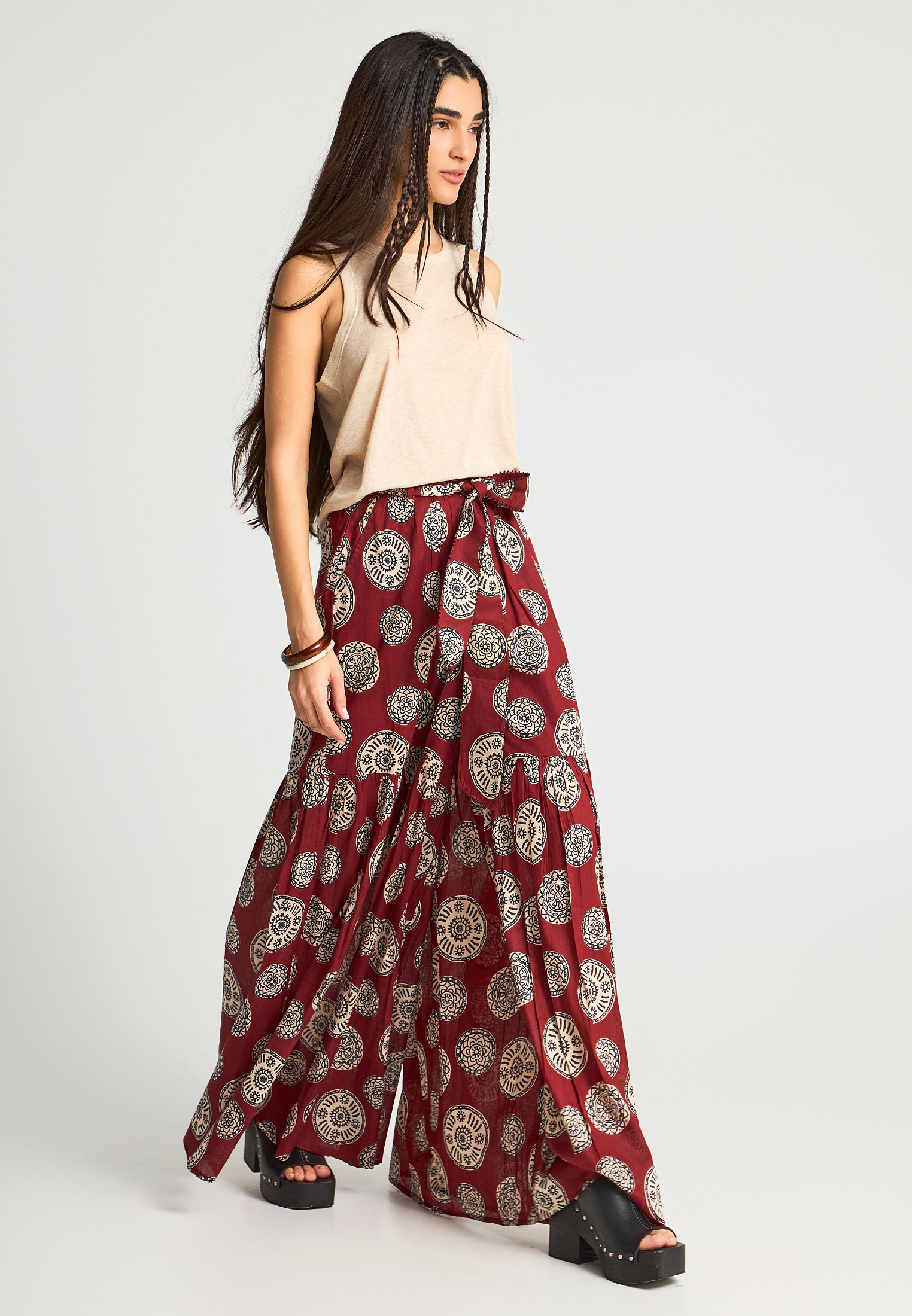 Women's Trousers Funky Buddha Brown