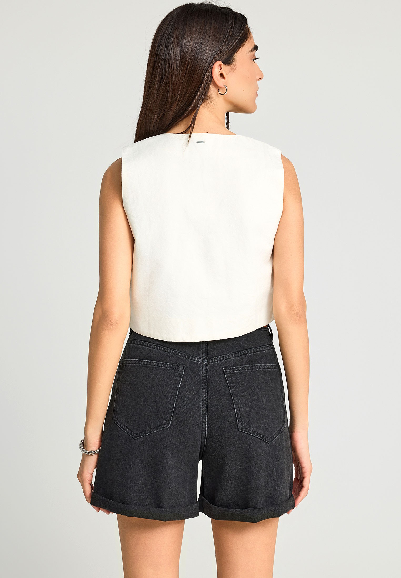 Women's Sleeveless Tops Funky Buddha White