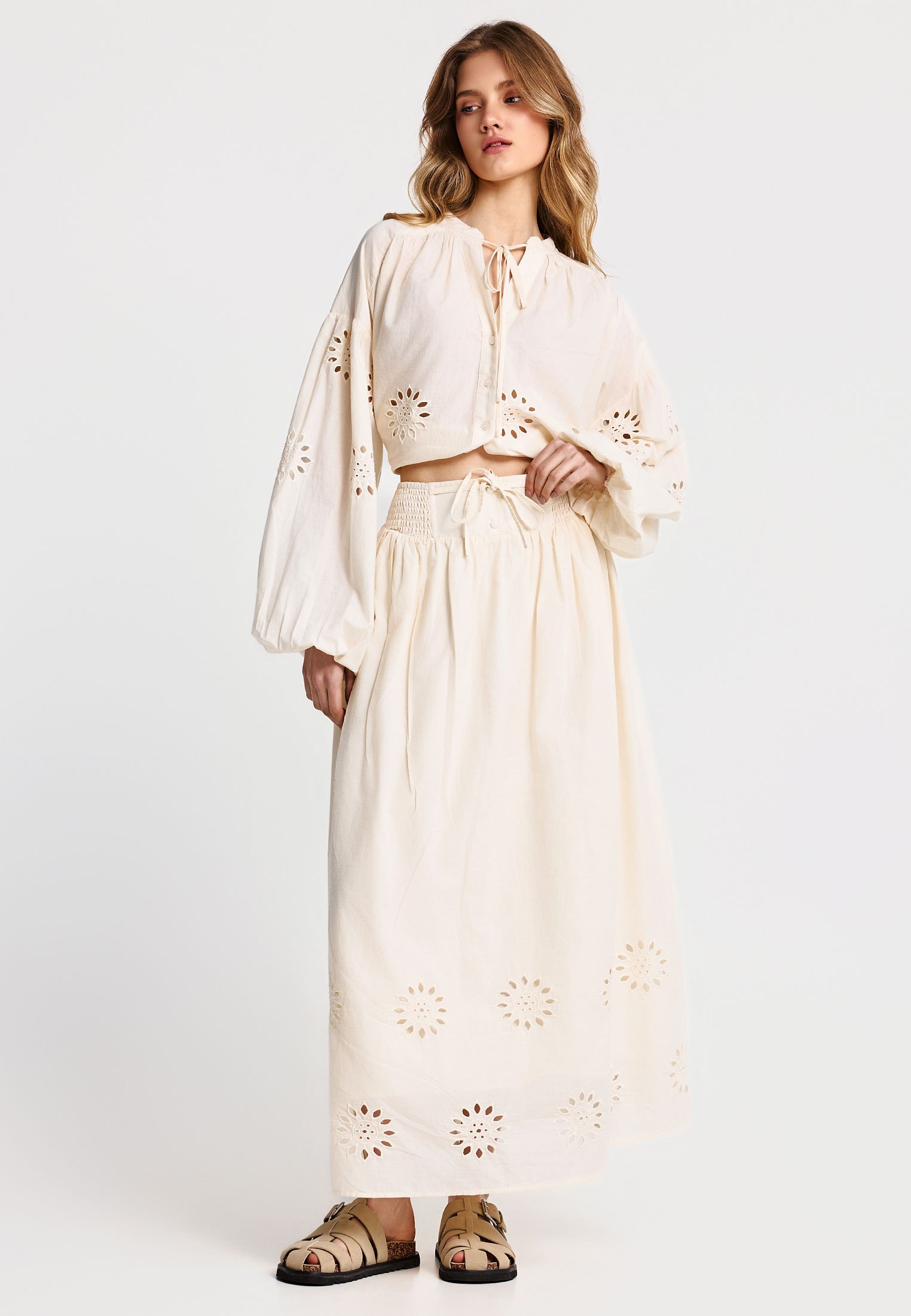 Women's Midi Skirts Funky Buddha White