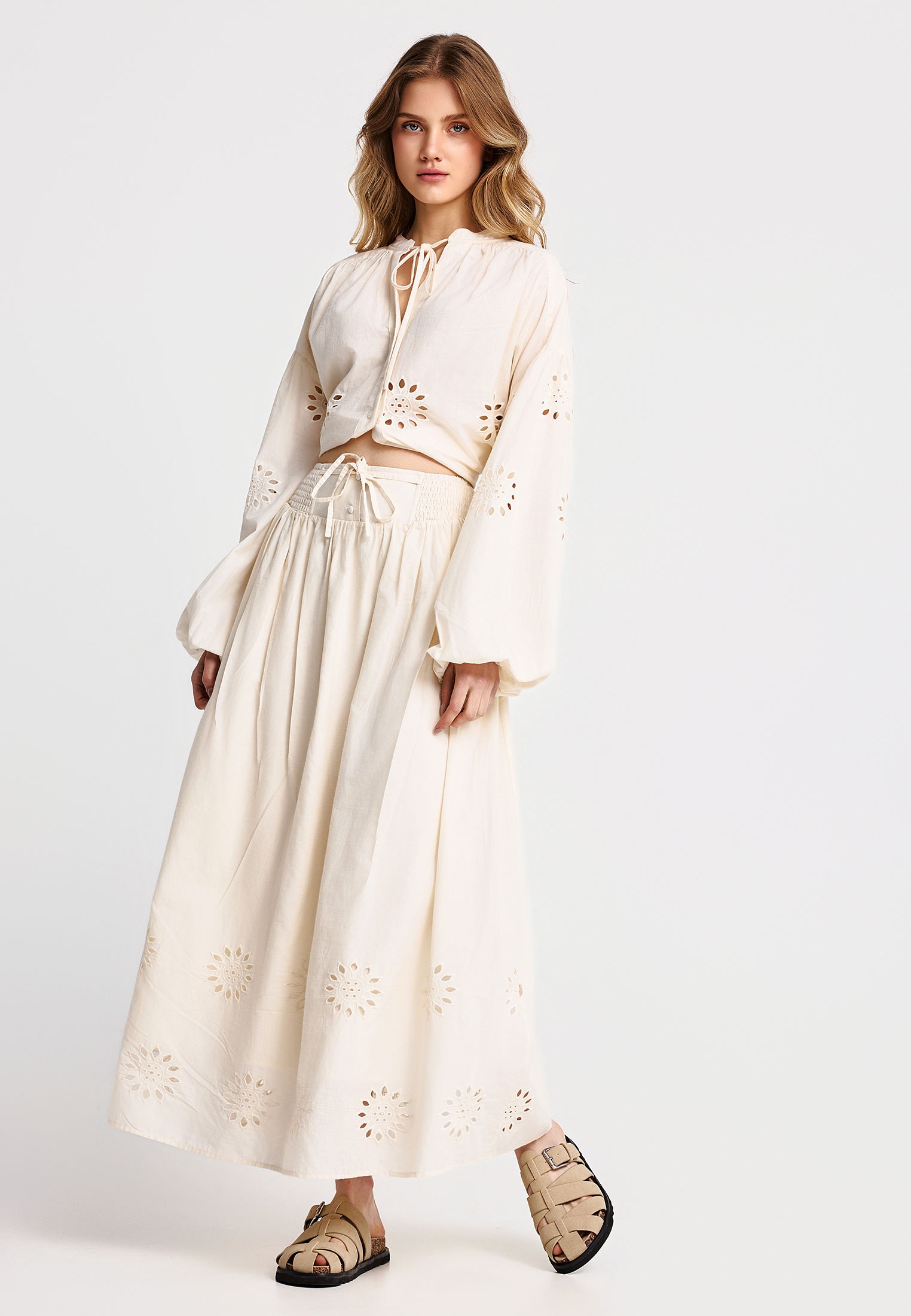 Women's Midi Skirts Funky Buddha White