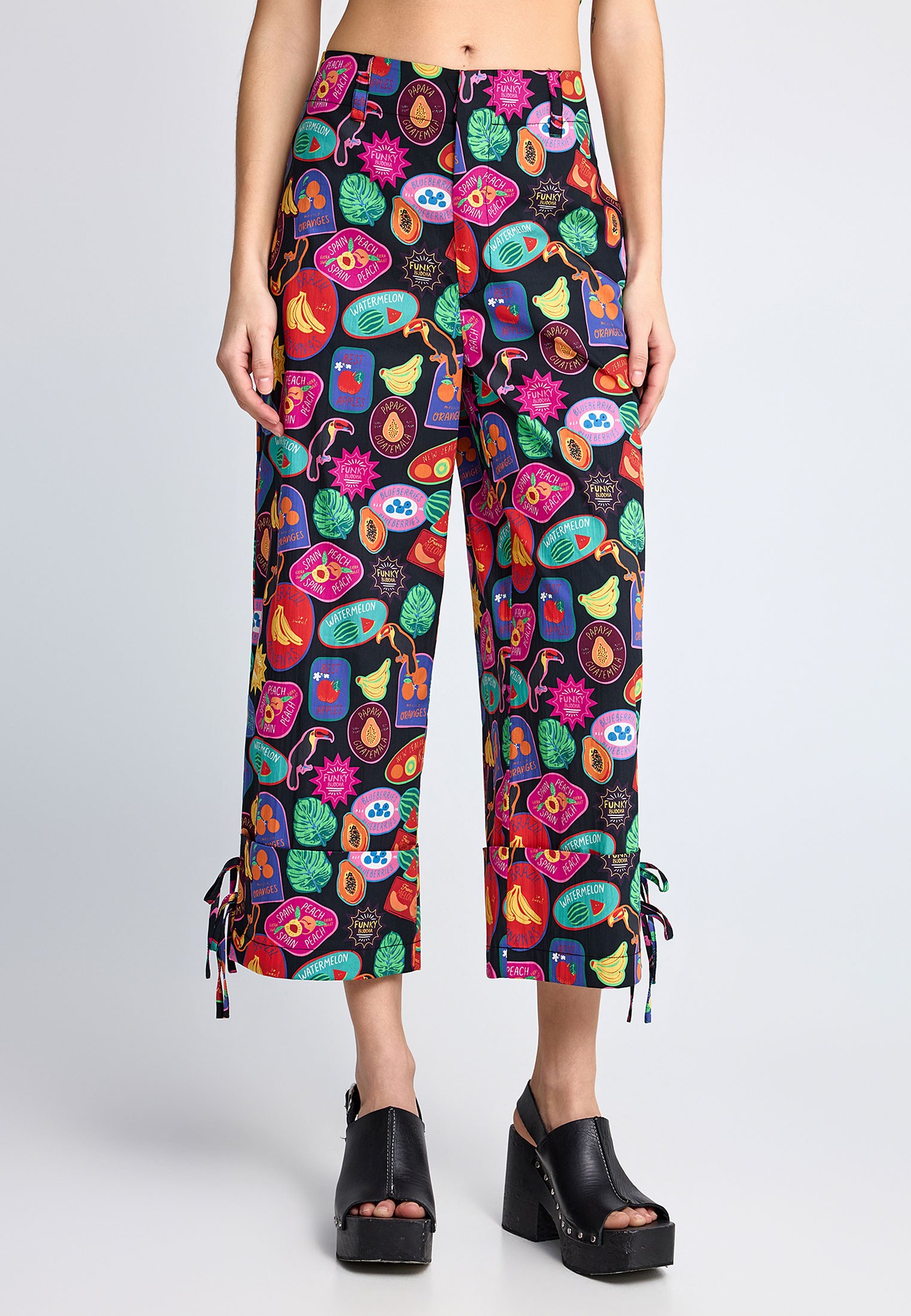 FUNKY BUDDHA Γυναικείο chino παντελόνι με μοτίβο