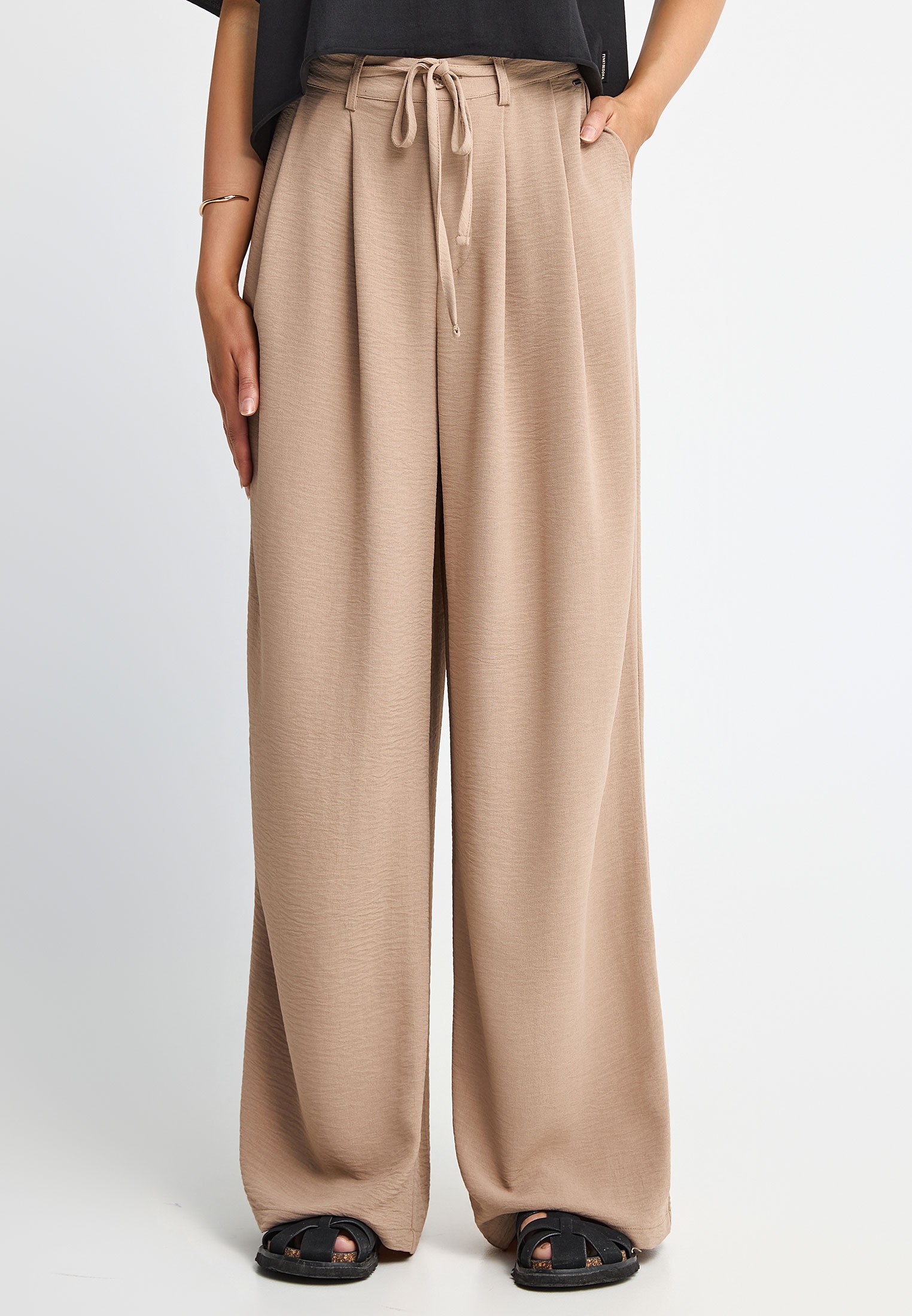 Women's Trousers Funky Buddha Beige