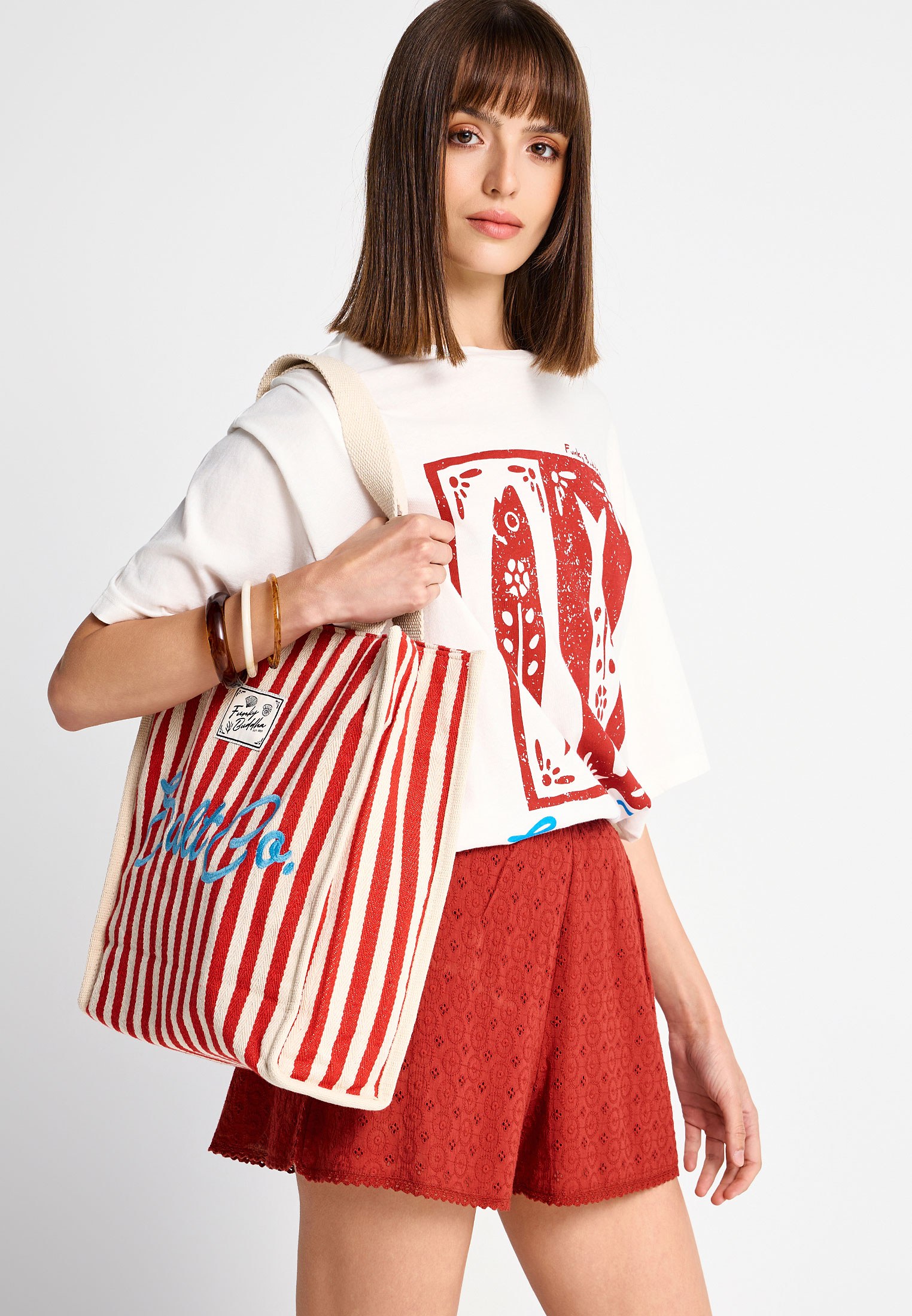 Ριγέ tote τσάντα Salt Co.