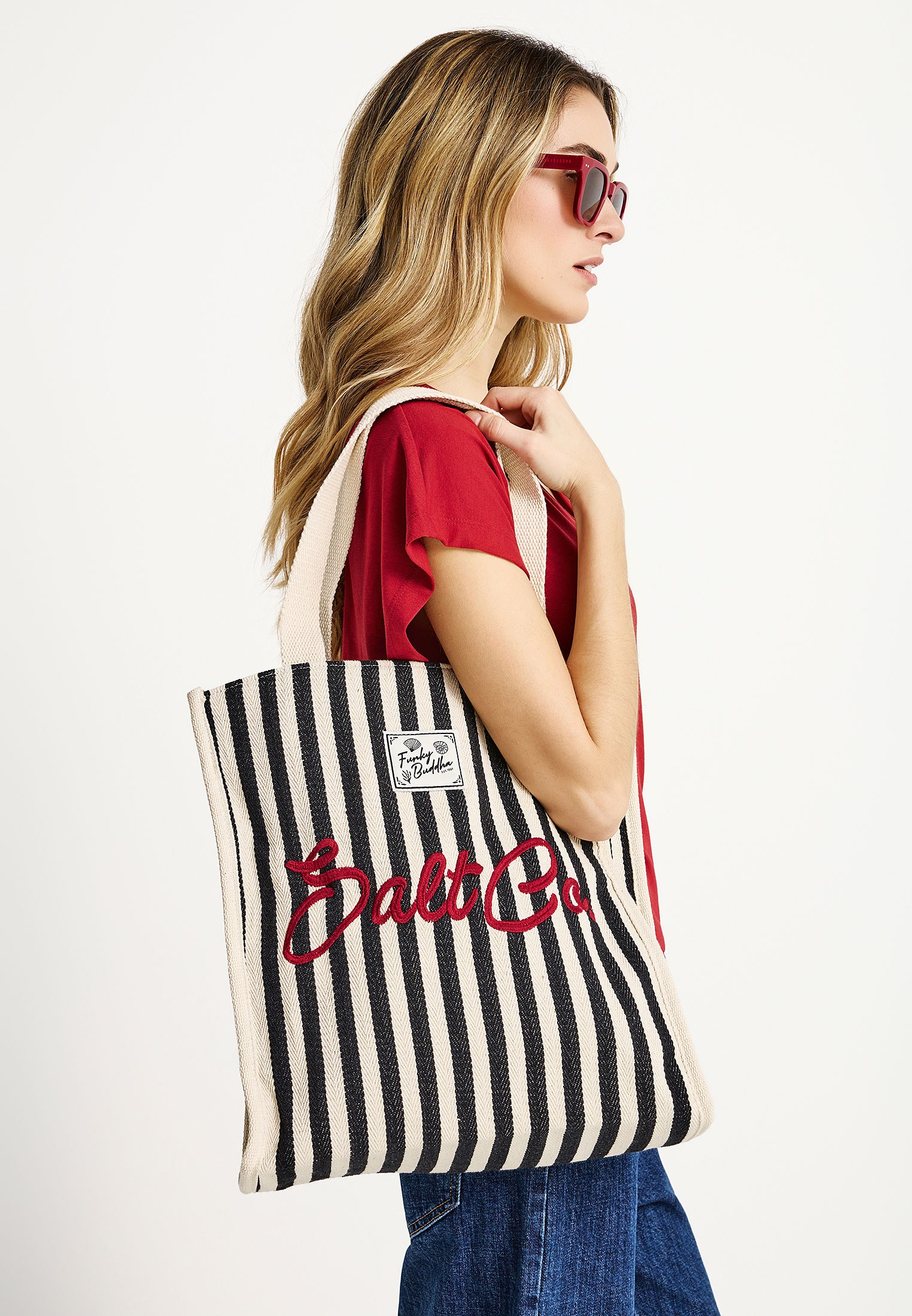 Ριγέ tote τσάντα Salt Co.