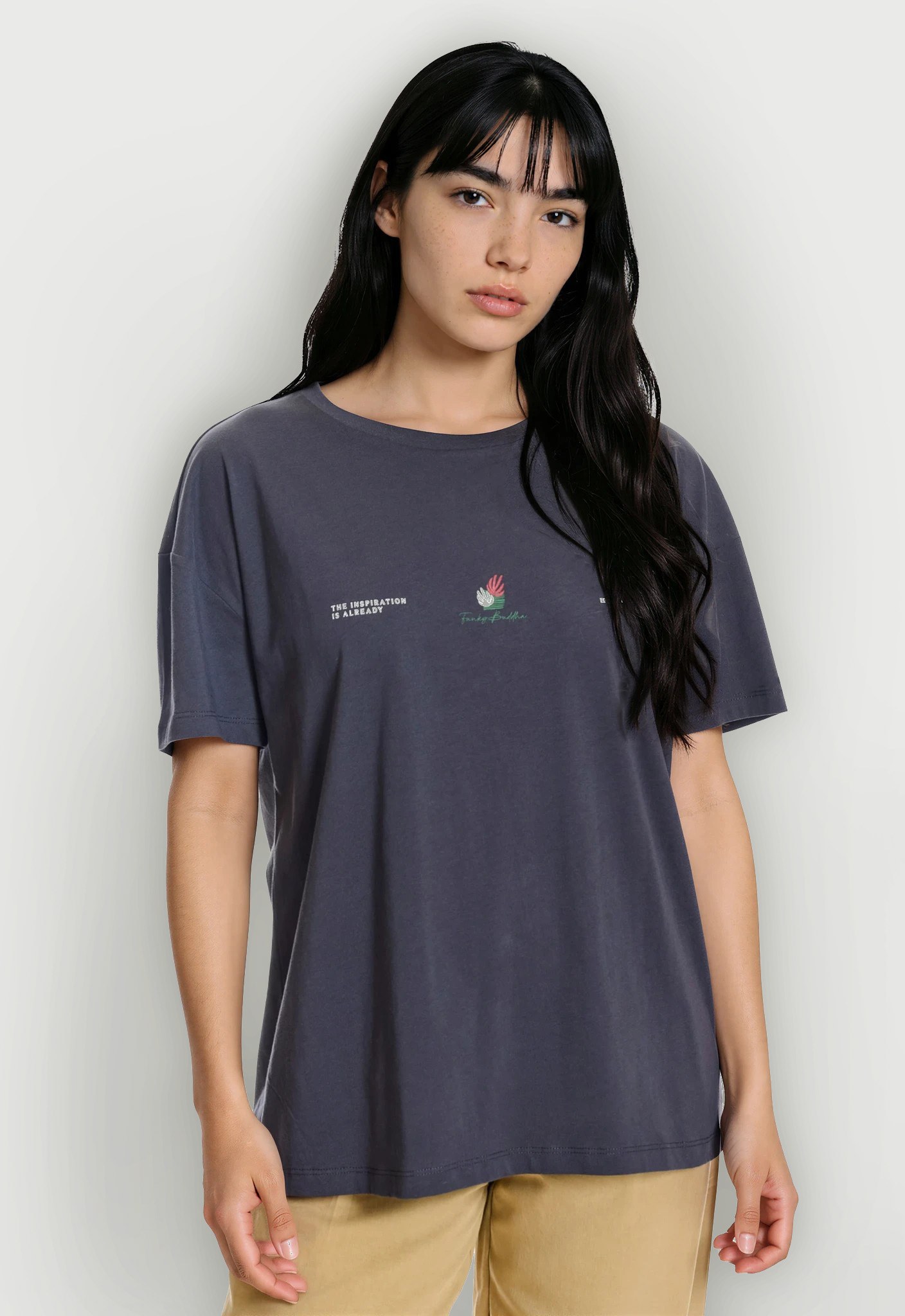 Loose fit t-shirt με τύπωμα στην πλάτη