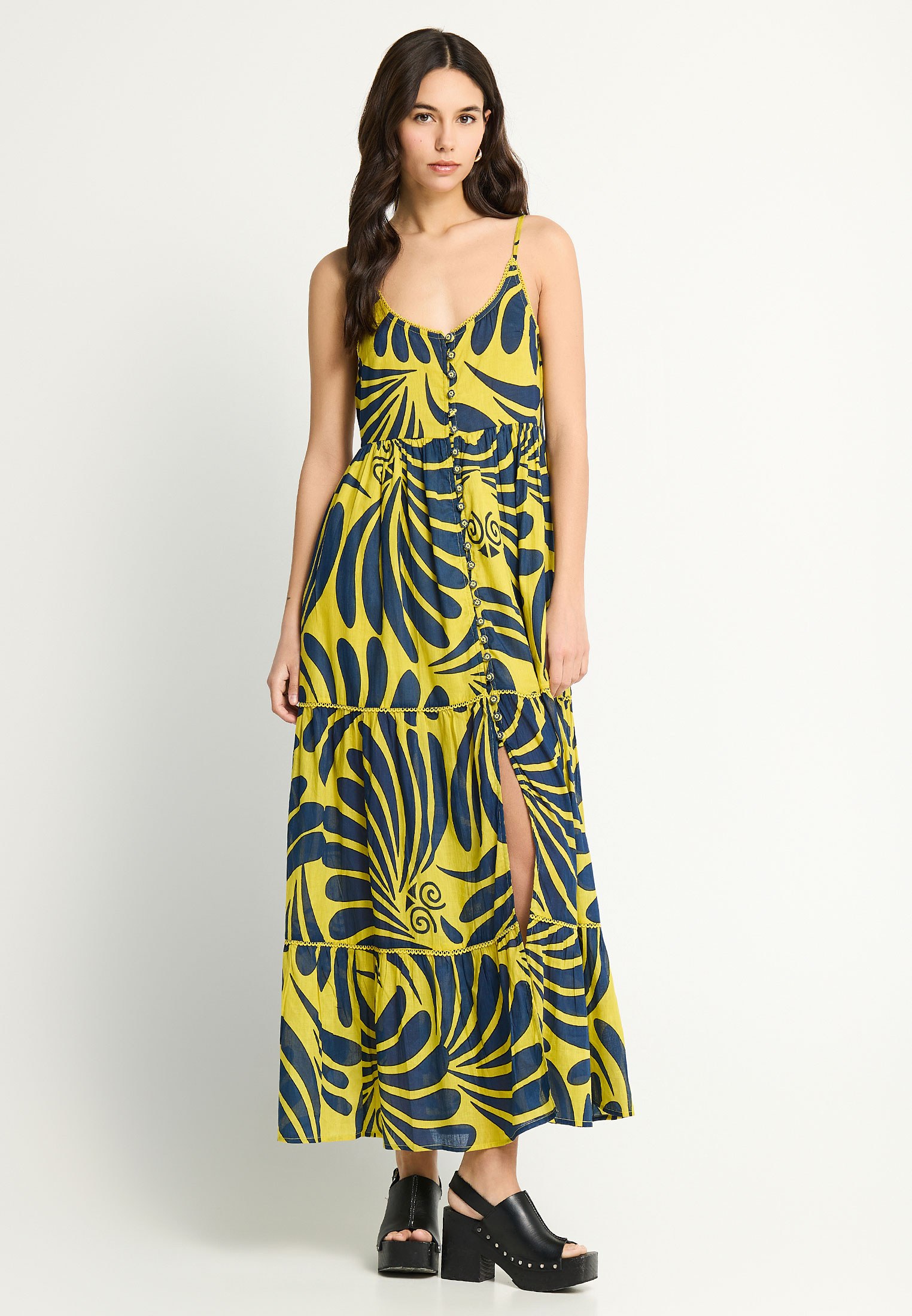 FUNKY BUDDHA - ΣΗΜΑΝΤΙΚΟ: Σε περίπτωση διαφοράς τιμής από το κατάστημα ισχύει παντα και μόνο η τιμή του καταστήματος Γυναικείο εμπριμέ μάξι boho φόρεμα από βαμβάκι