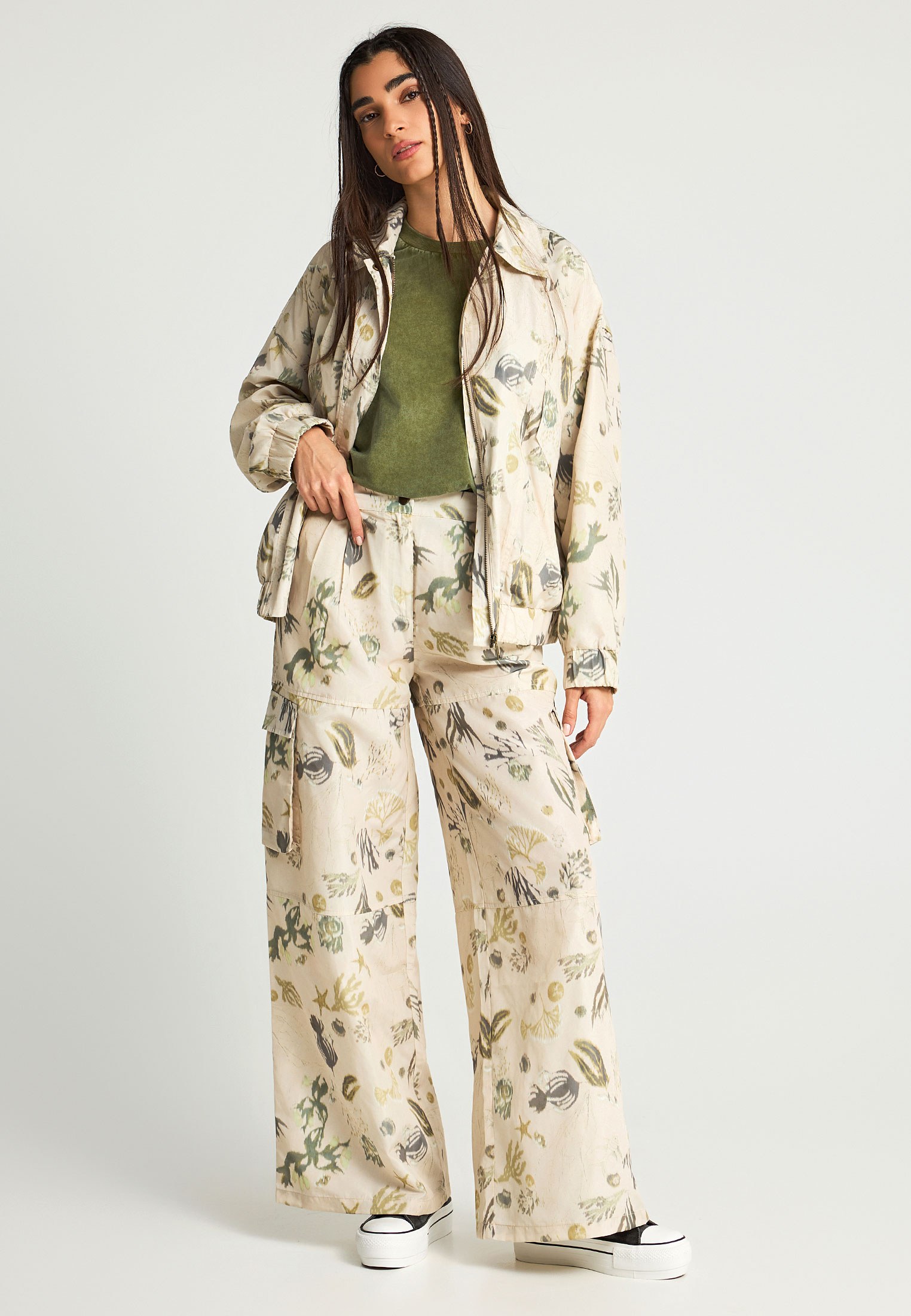 Women's Cargo Pants Funky Buddha White