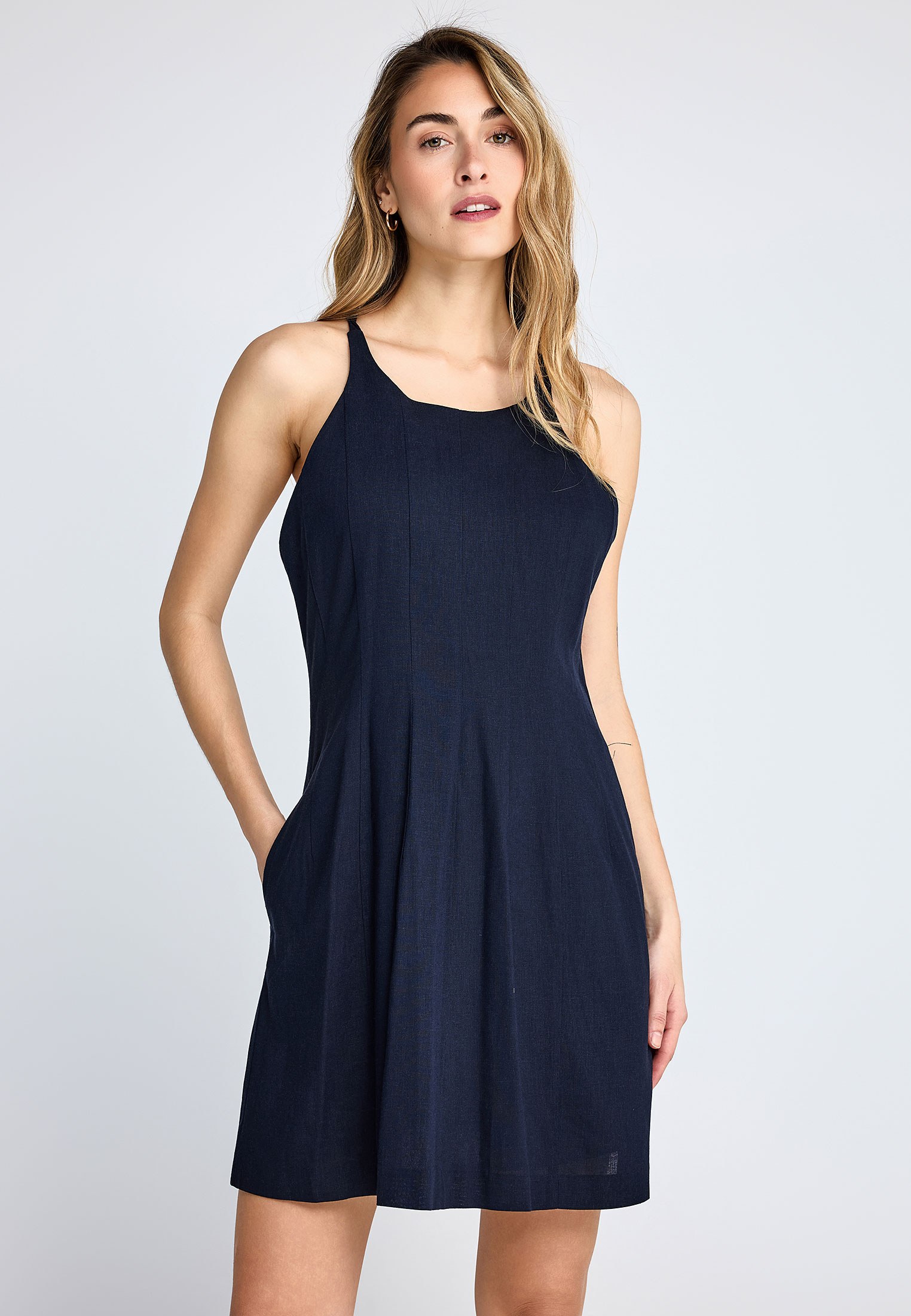 Μίνι φόρεμα linen blend