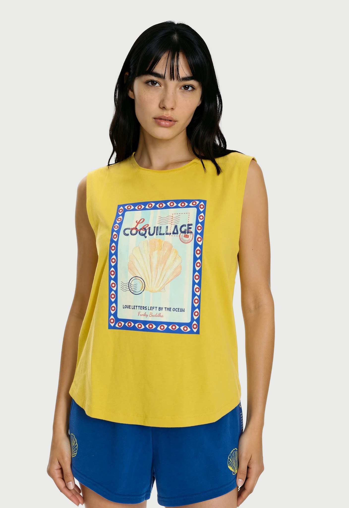 Γυναικείο αμάνικο t-shirt με τύπωμα