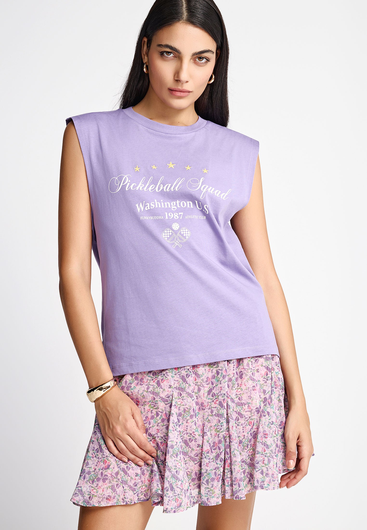 Γυναικεία T-shirt FunkyBuddha - ΣΗΜΑΝΤΙΚΟ: Σε περίπτωση διαφοράς τιμής από το κατάστημα ισχύει παντα και μόνο η τιμή του καταστήματος Γυναικείο βαμβακερό tank top με τύπωμα