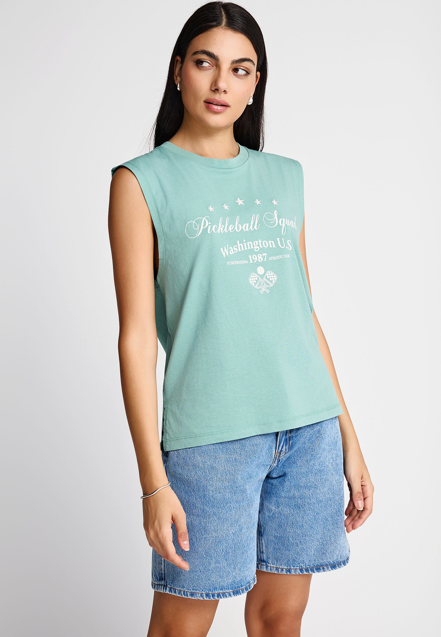 Γυναικείο βαμβακερό tank top με τύπωμα