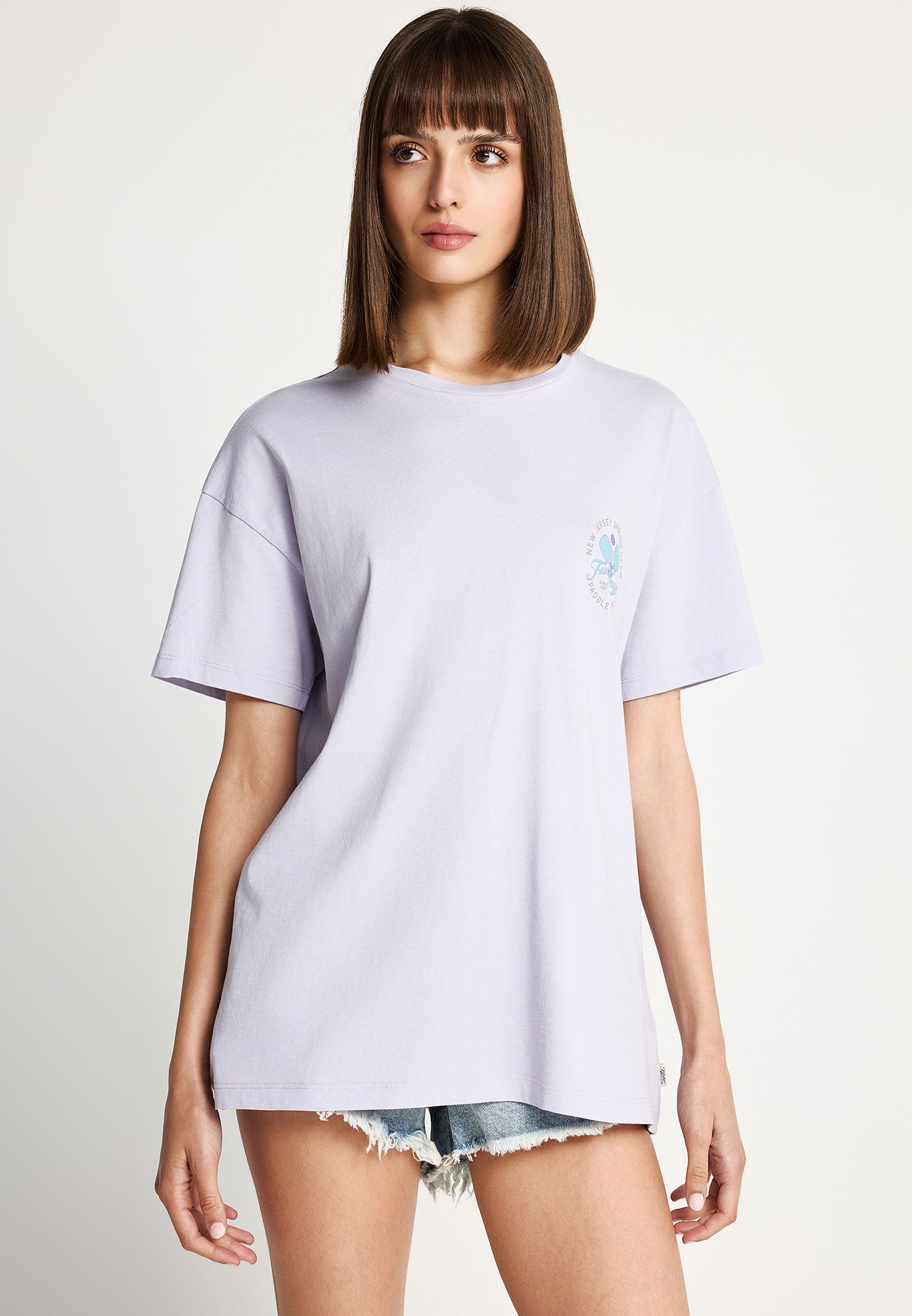Γυναικείο βαμβακερό t-shirt με τύπωμα στην πλάτη