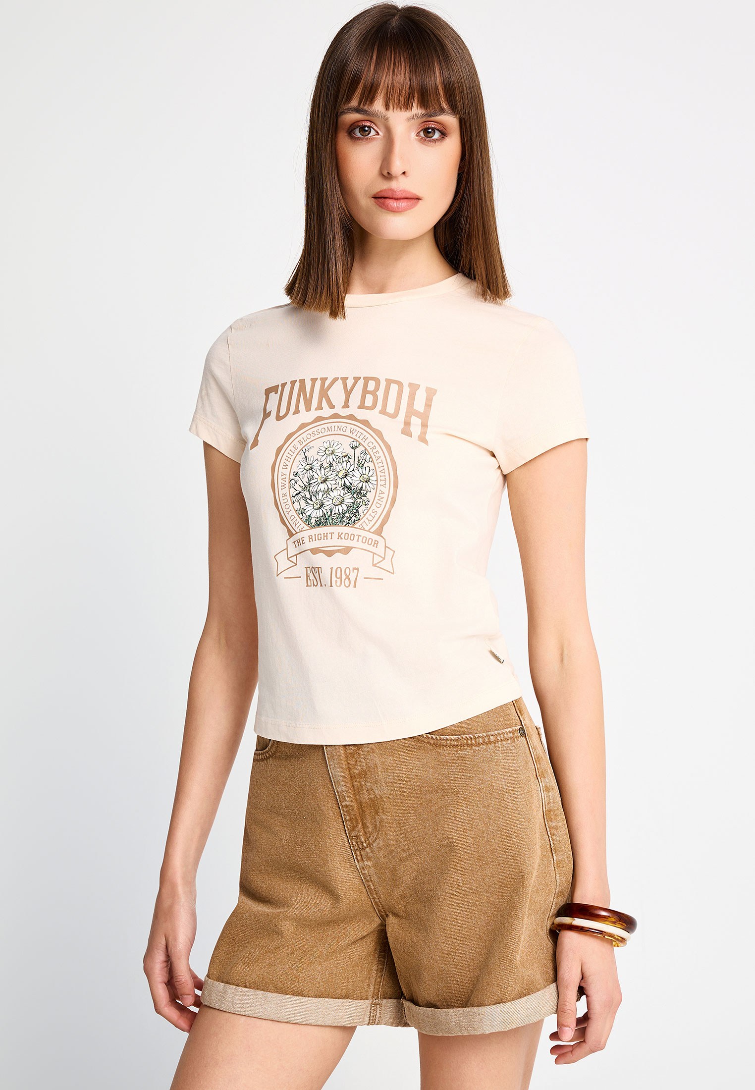 Γυναικείο βαμβακερό t-shirt με τύπωμα