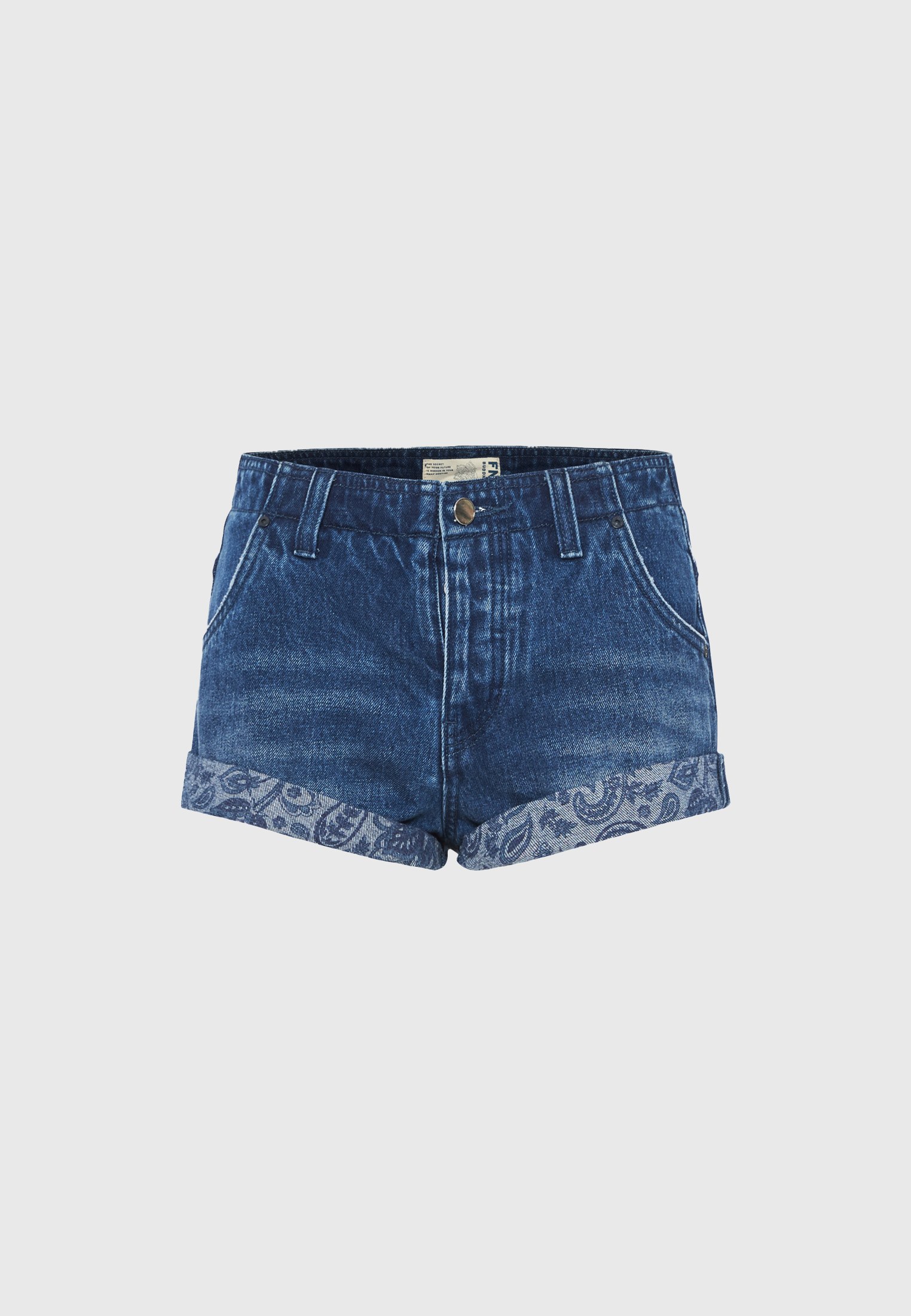 Γυναικείο τζιν σορτς με ρεβέρ