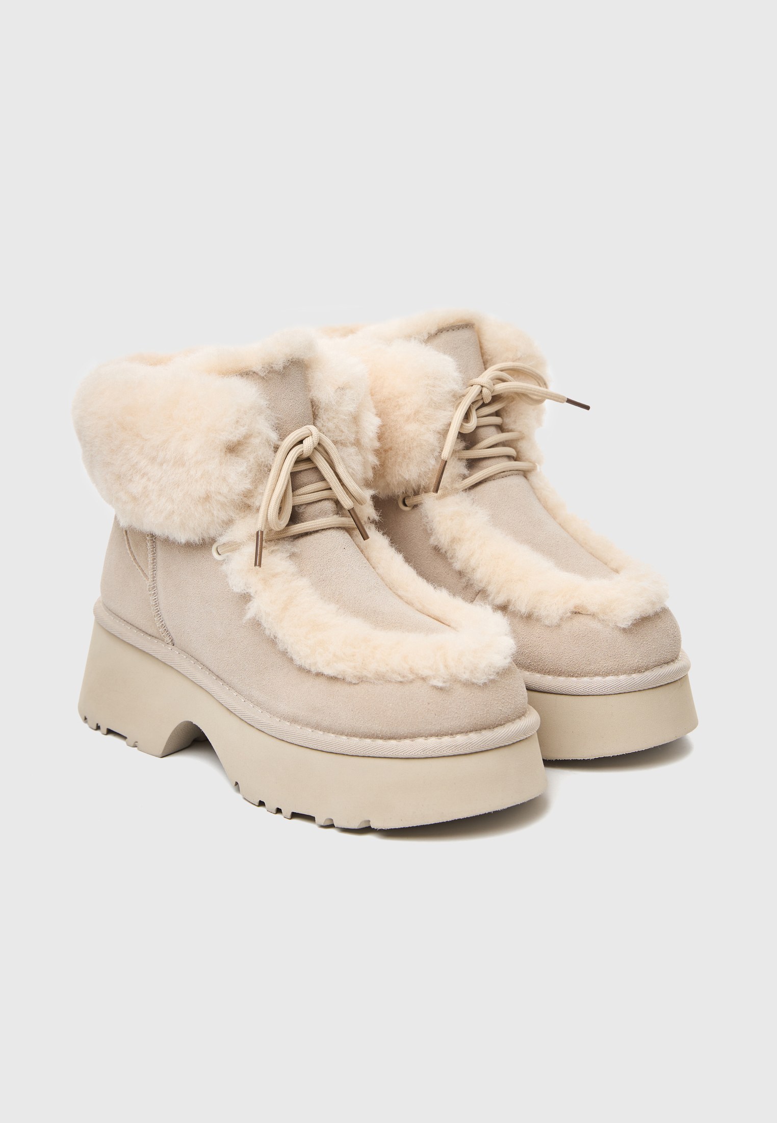 Καστόρινα γυναικεία ankle boots με γούνα