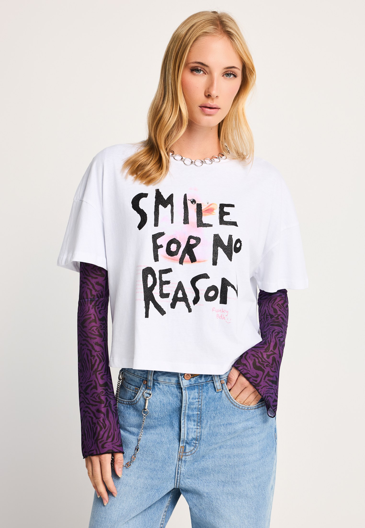 Γυναικείο t-shirt loose fit με στάμπα
