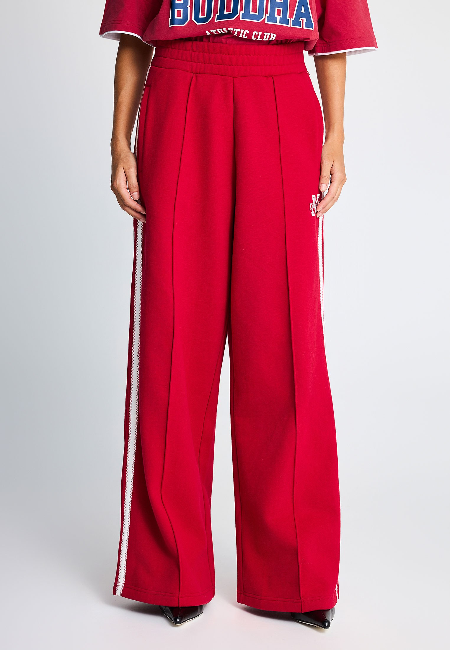 Γυναικείο wide leg παντελόνι φόρμας με ρίγες
