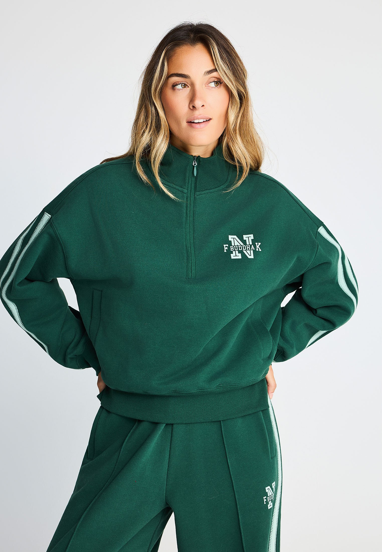Γυναικείο cropped φούτερ half-zip