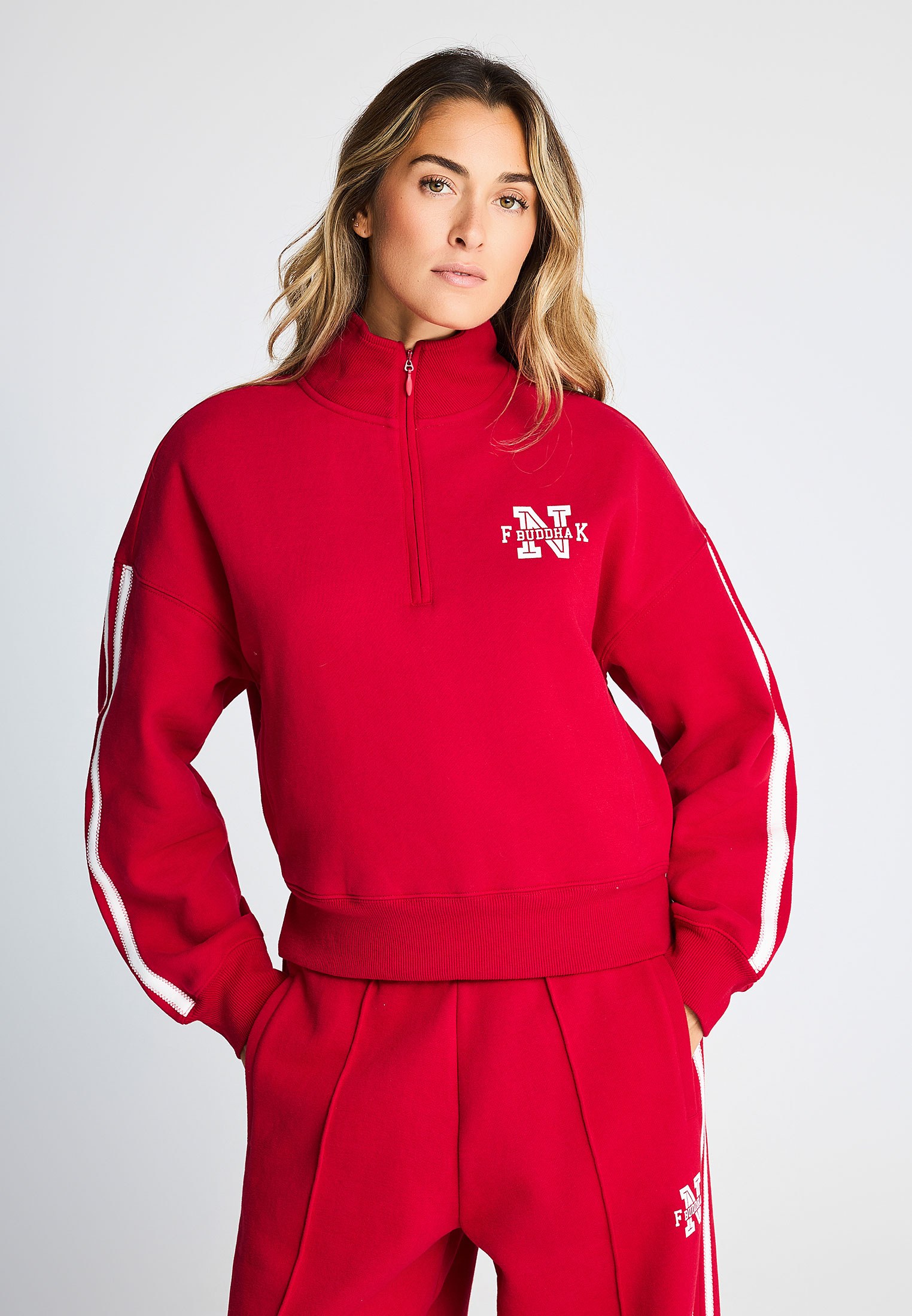 Γυναικείο cropped φούτερ half-zip