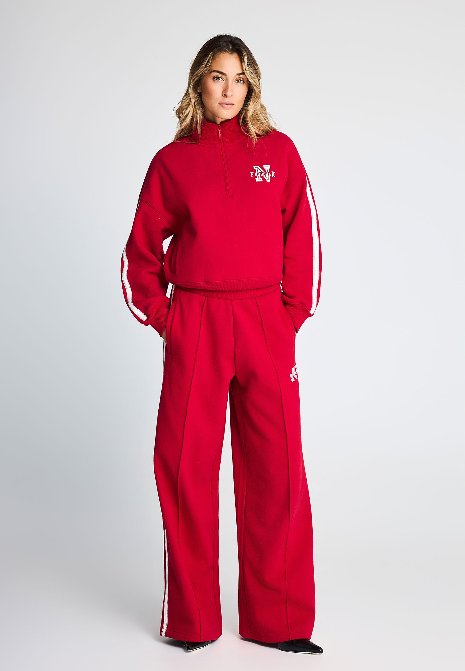 Γυναικείο cropped φούτερ half-zip