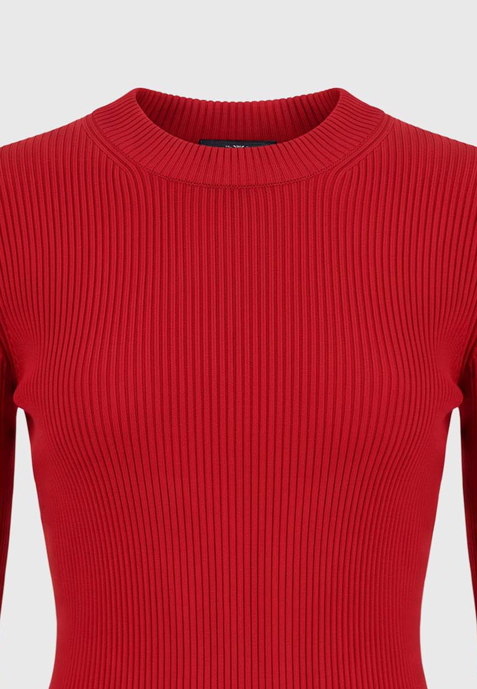 Γυναικεία πλεκτή ribbed μπλούζα slim fit