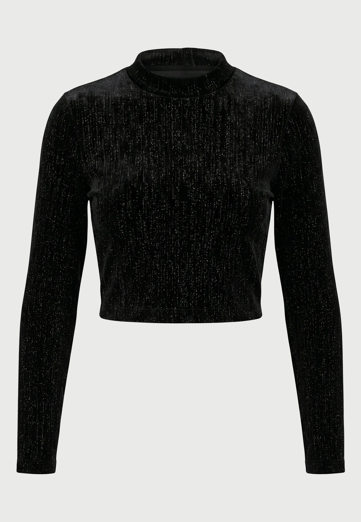 Γυναικείο crop top με μεταλλική λάμψη