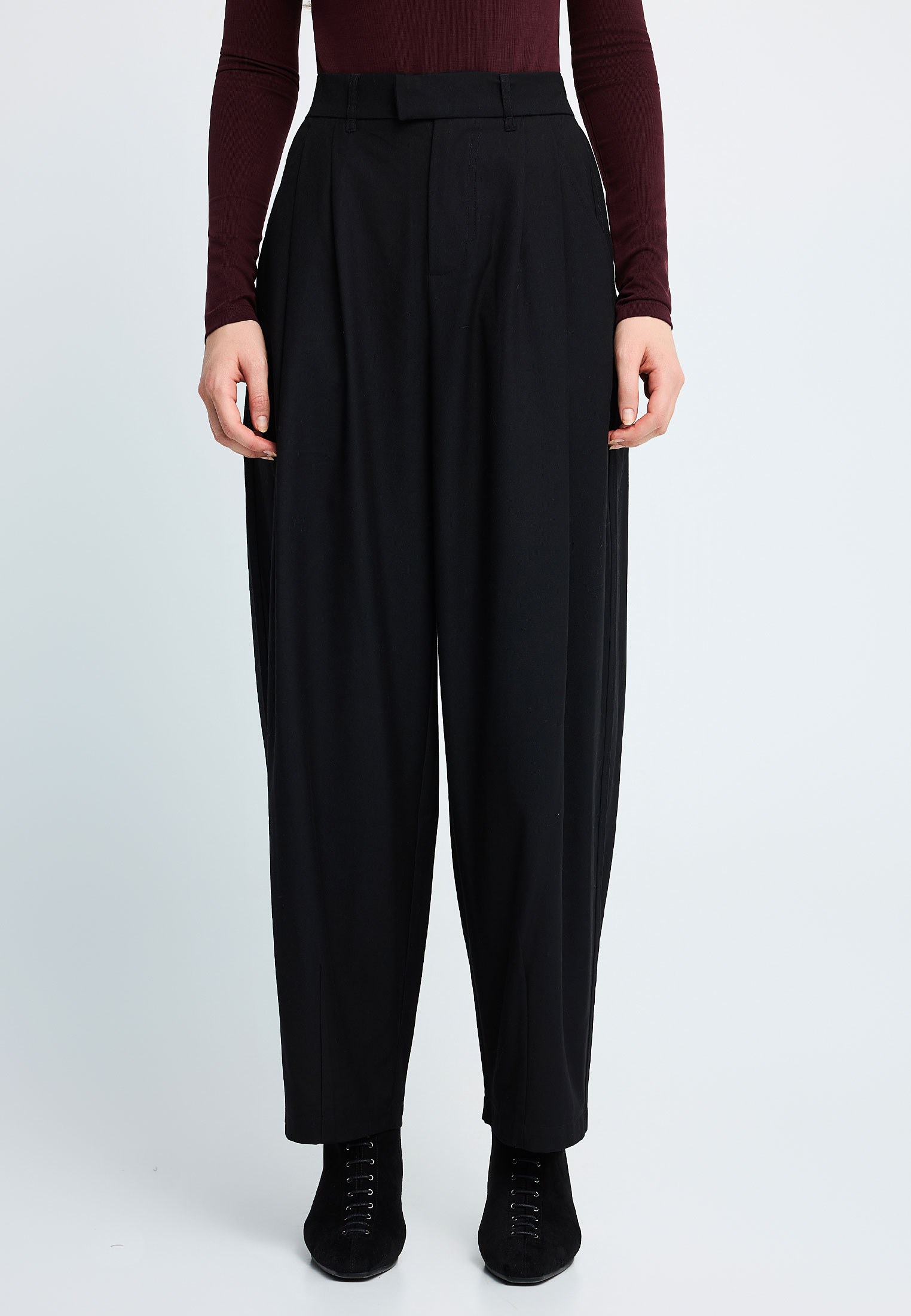 Funky Buddha Γυναικείο Tailored Wide-Leg Παντελόνι Ρούχα Παντελόνια Wide Leg Trousers