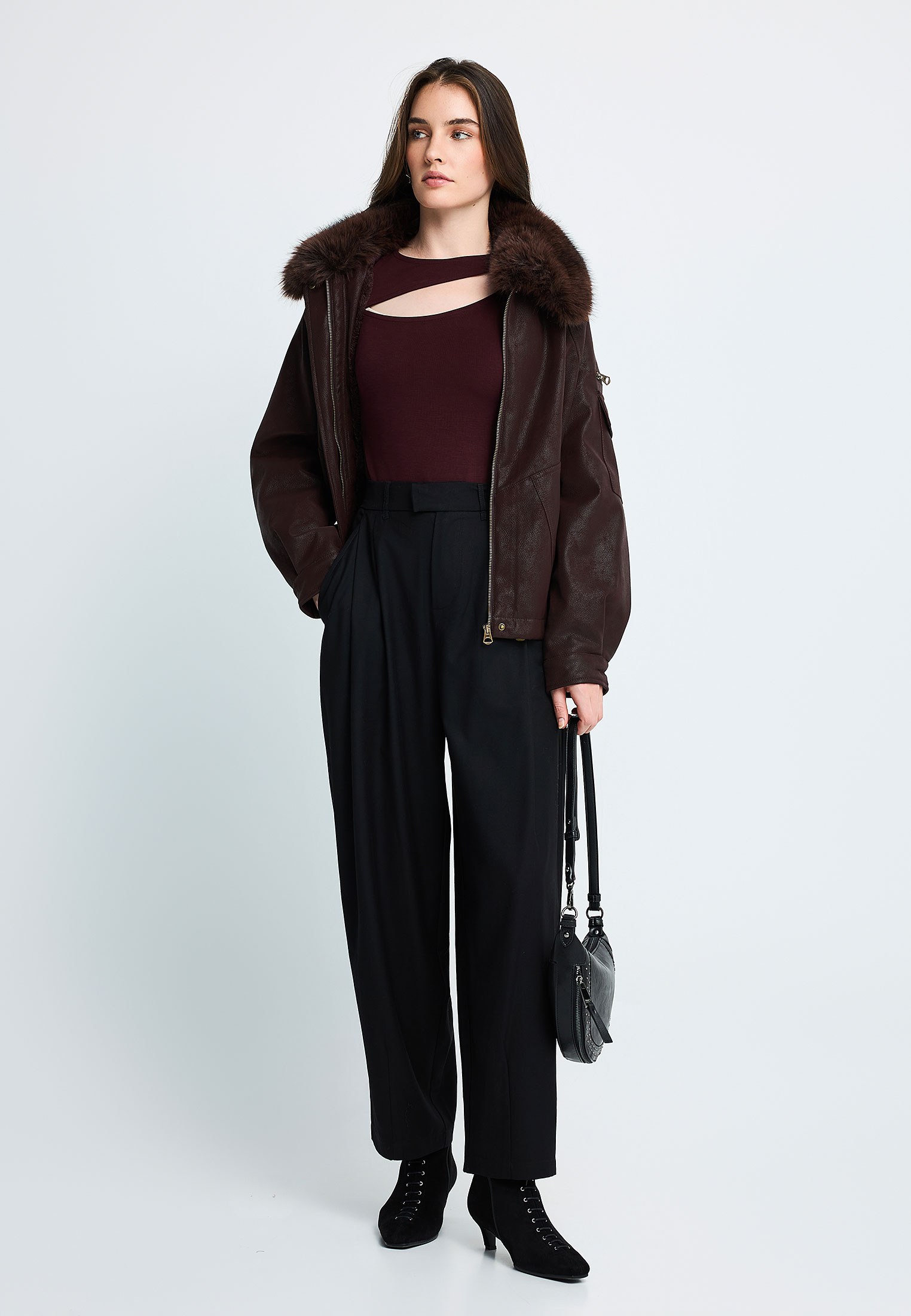 Γυναικείο tailored wide-leg παντελόνι