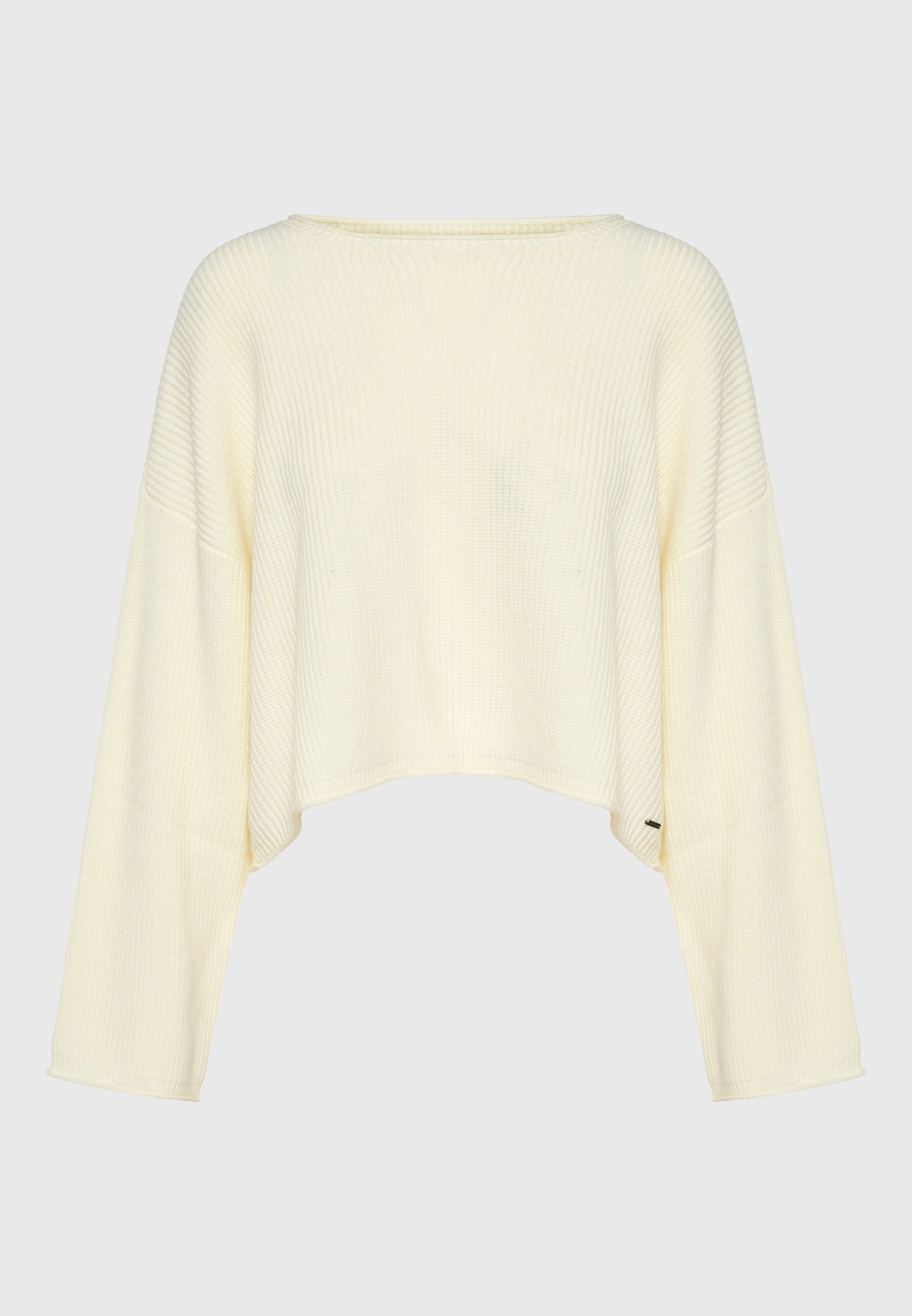 Γυναικεία oversized cropped πλεκτή μπλούζα με μαλλί