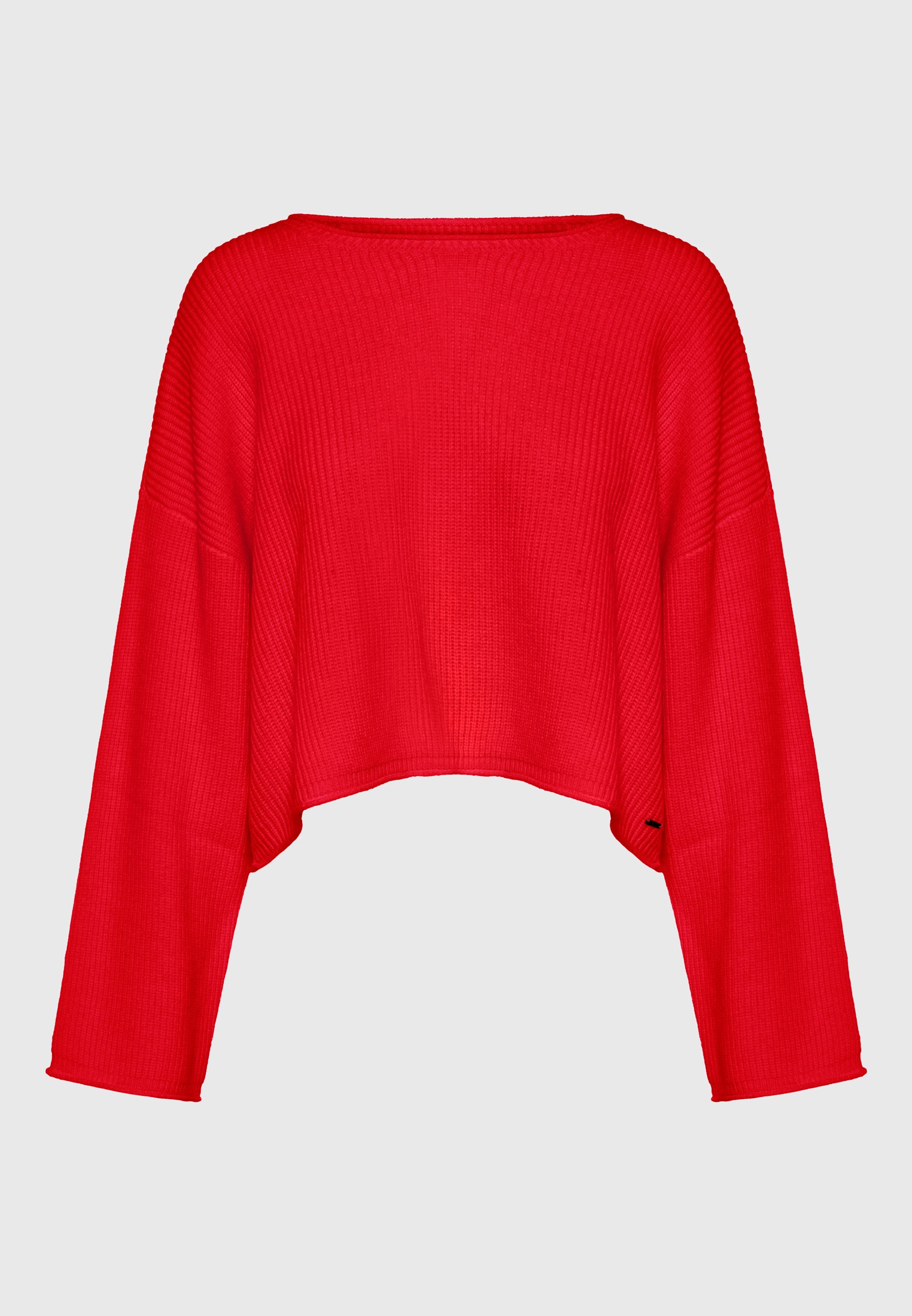 Γυναικεία oversized cropped πλεκτή μπλούζα με μαλλί