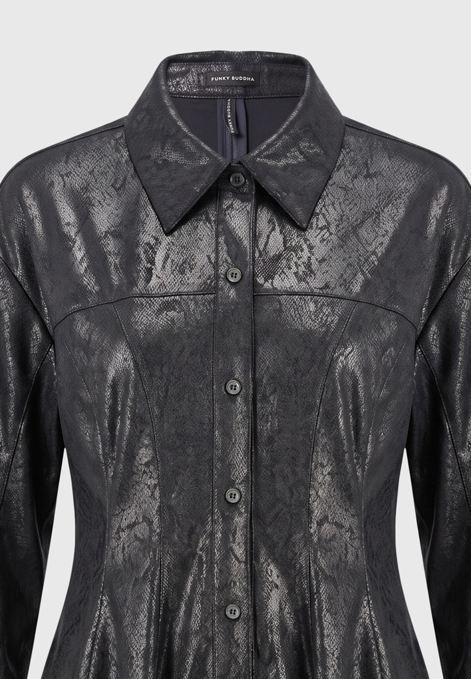 Γυναικείο snake print mini φόρεμα με κουμπιά