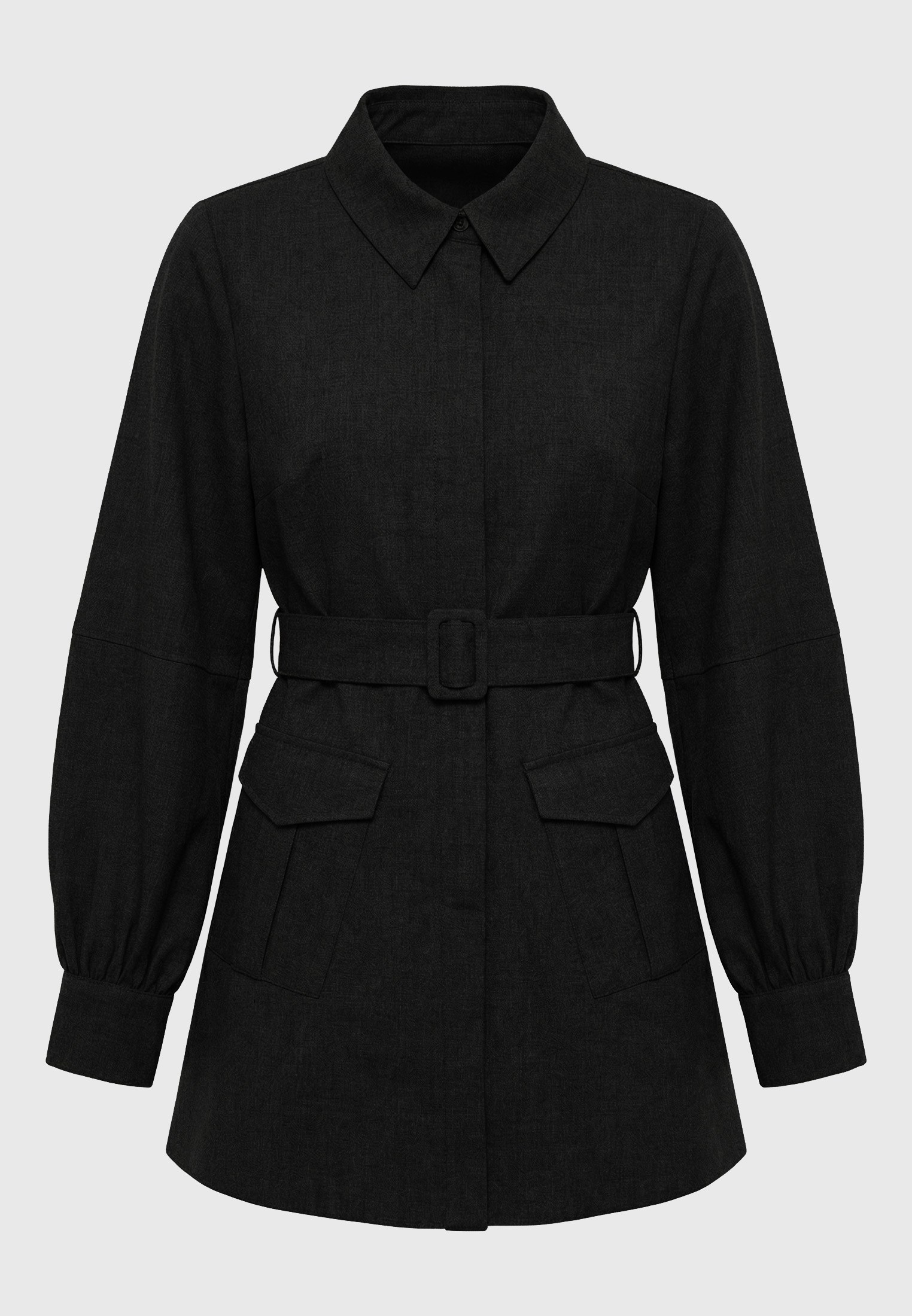 Γυναικείο mini shirt dress utility με ζώνη