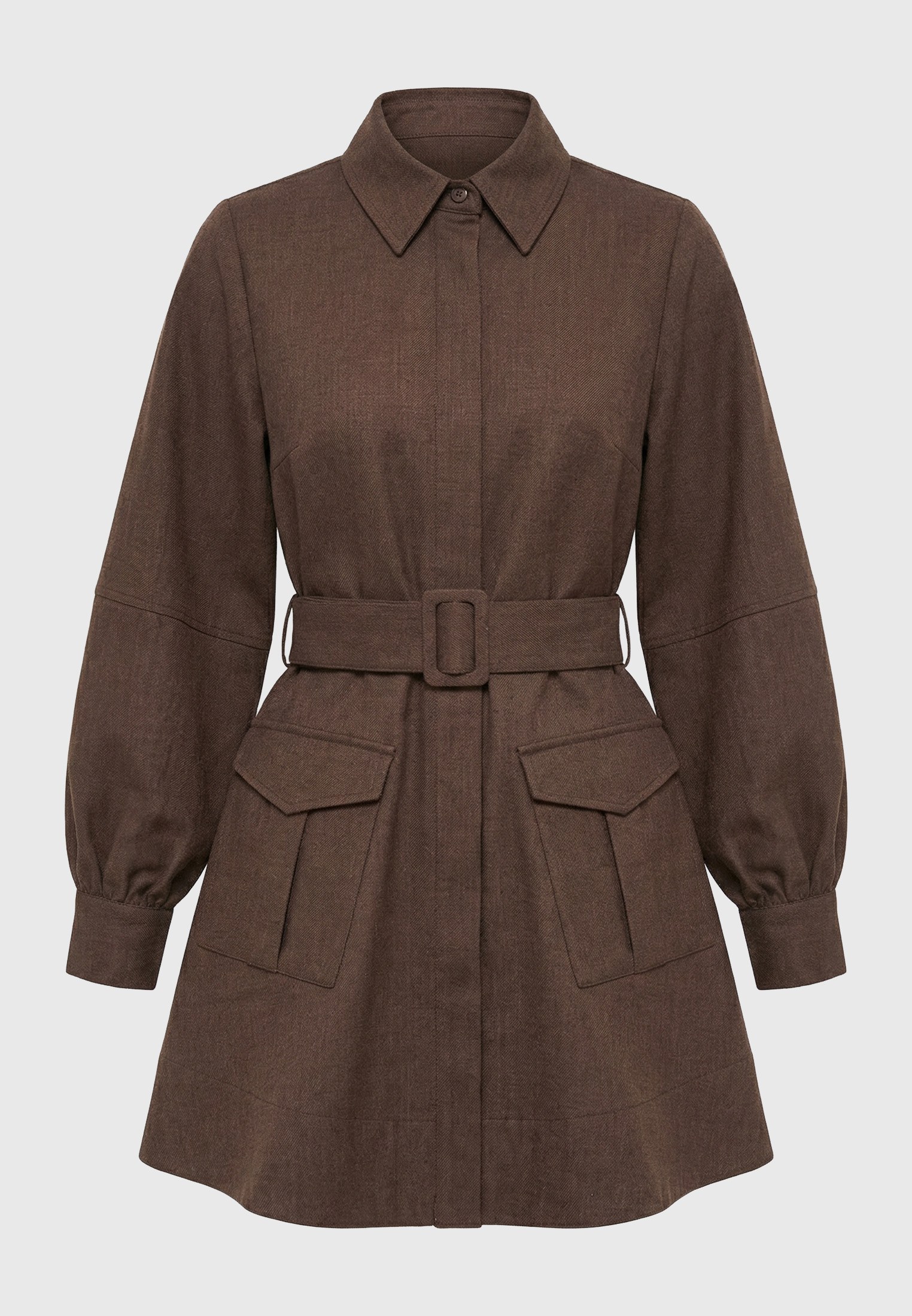 Γυναικείο mini shirt dress utility με ζώνη