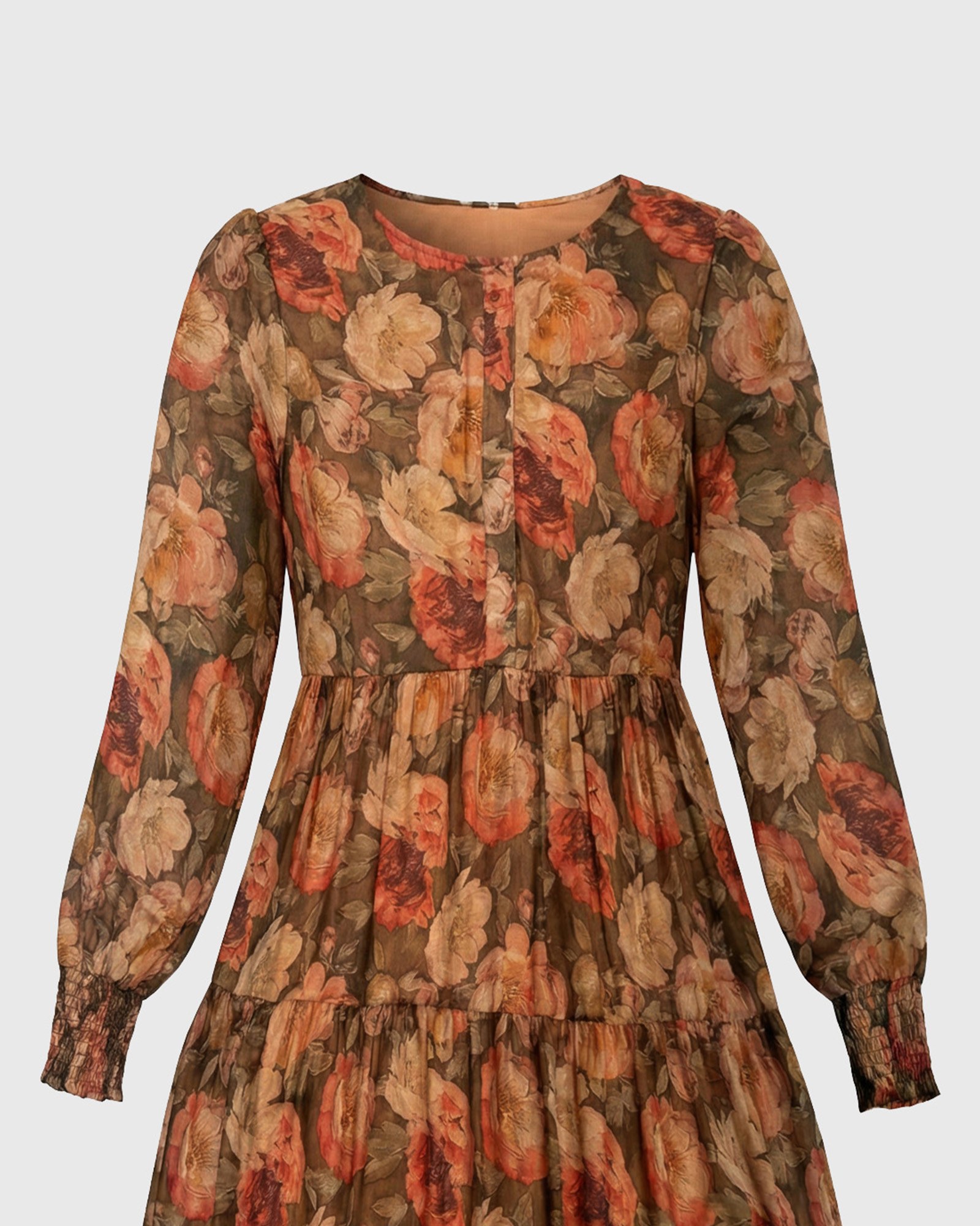 Γυναικείο floral maxi φόρεμα με βολάν