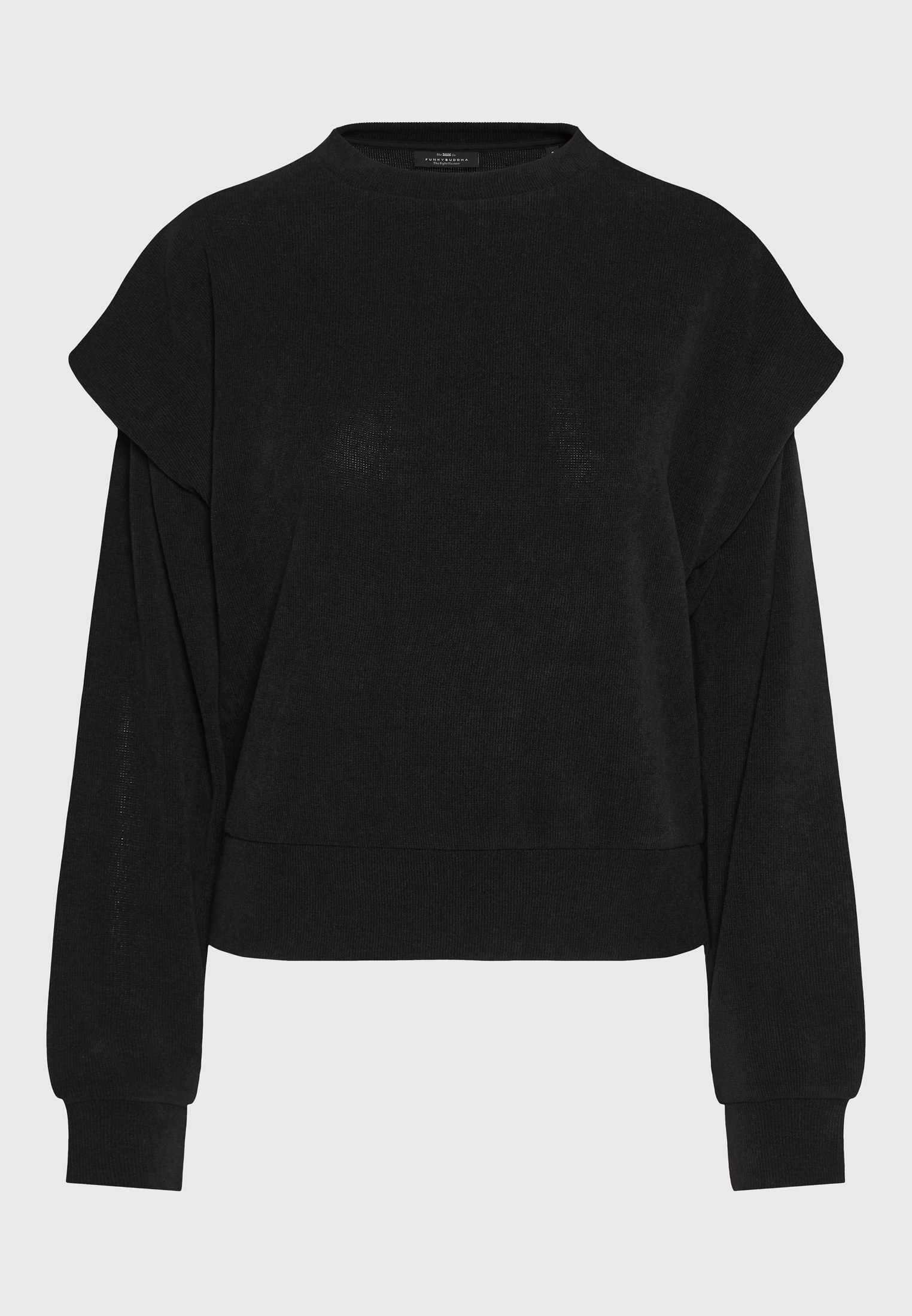 Ribbed φούτερ με layered shoulder panels