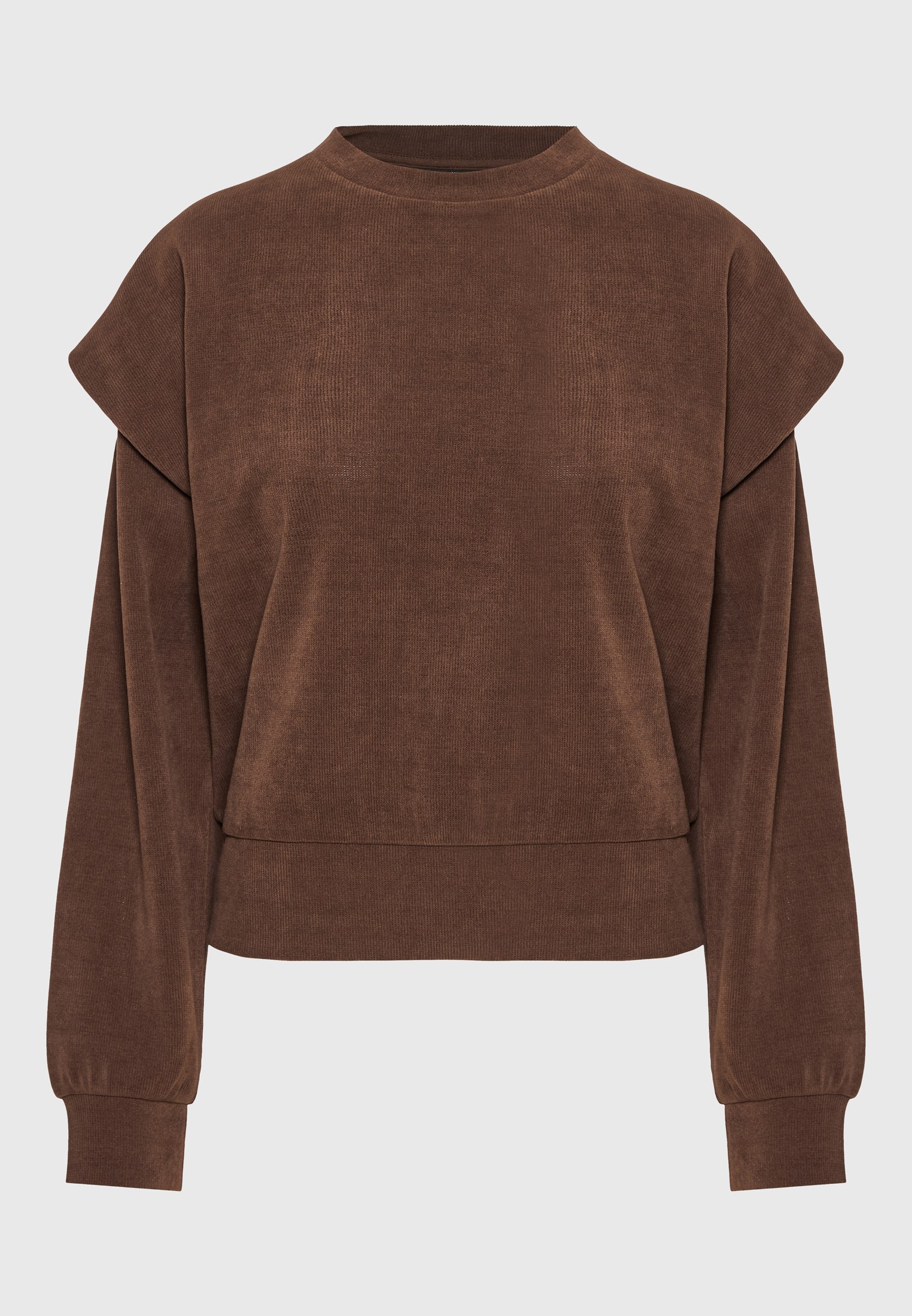 Ribbed φούτερ με layered shoulder panels