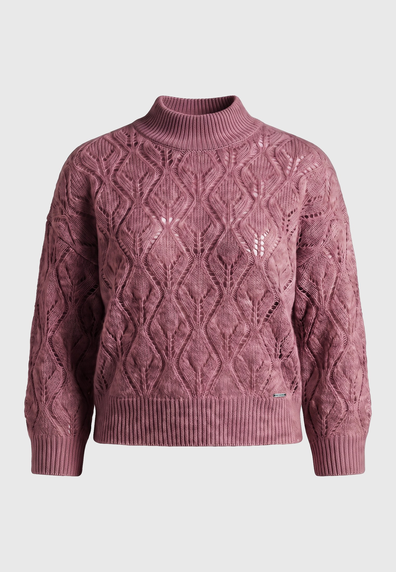 Relaxed fit πλεκτό πουλόβερ με διάτρητη πλέξη
