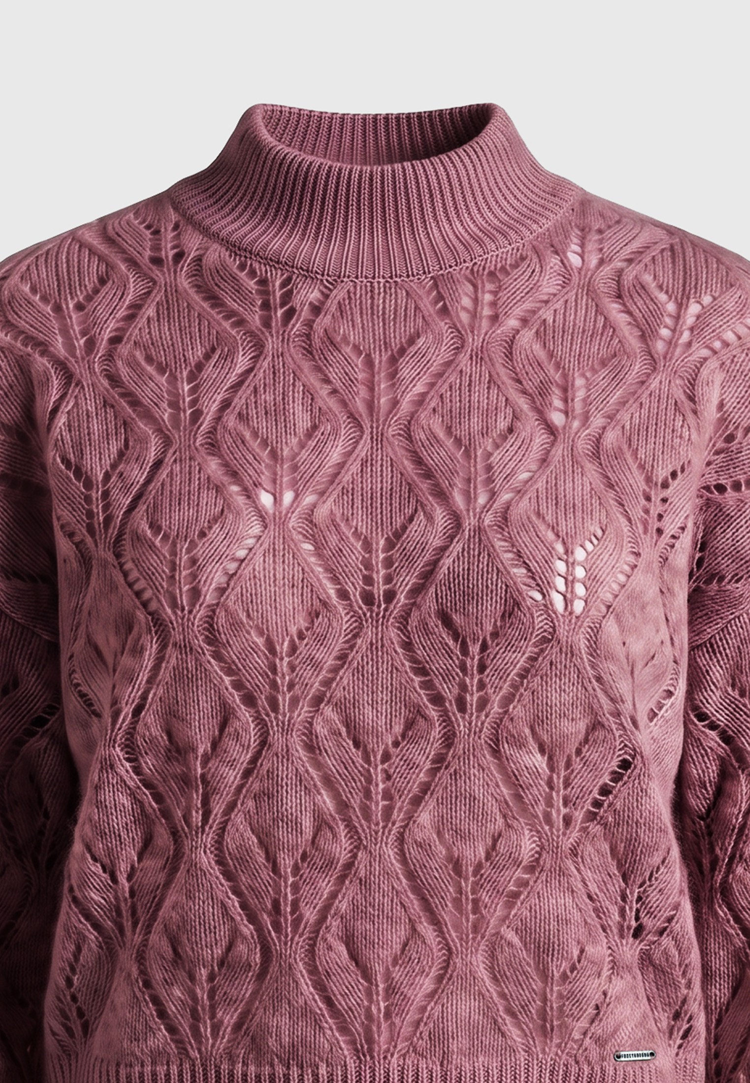 Relaxed fit πλεκτό πουλόβερ με διάτρητη πλέξη