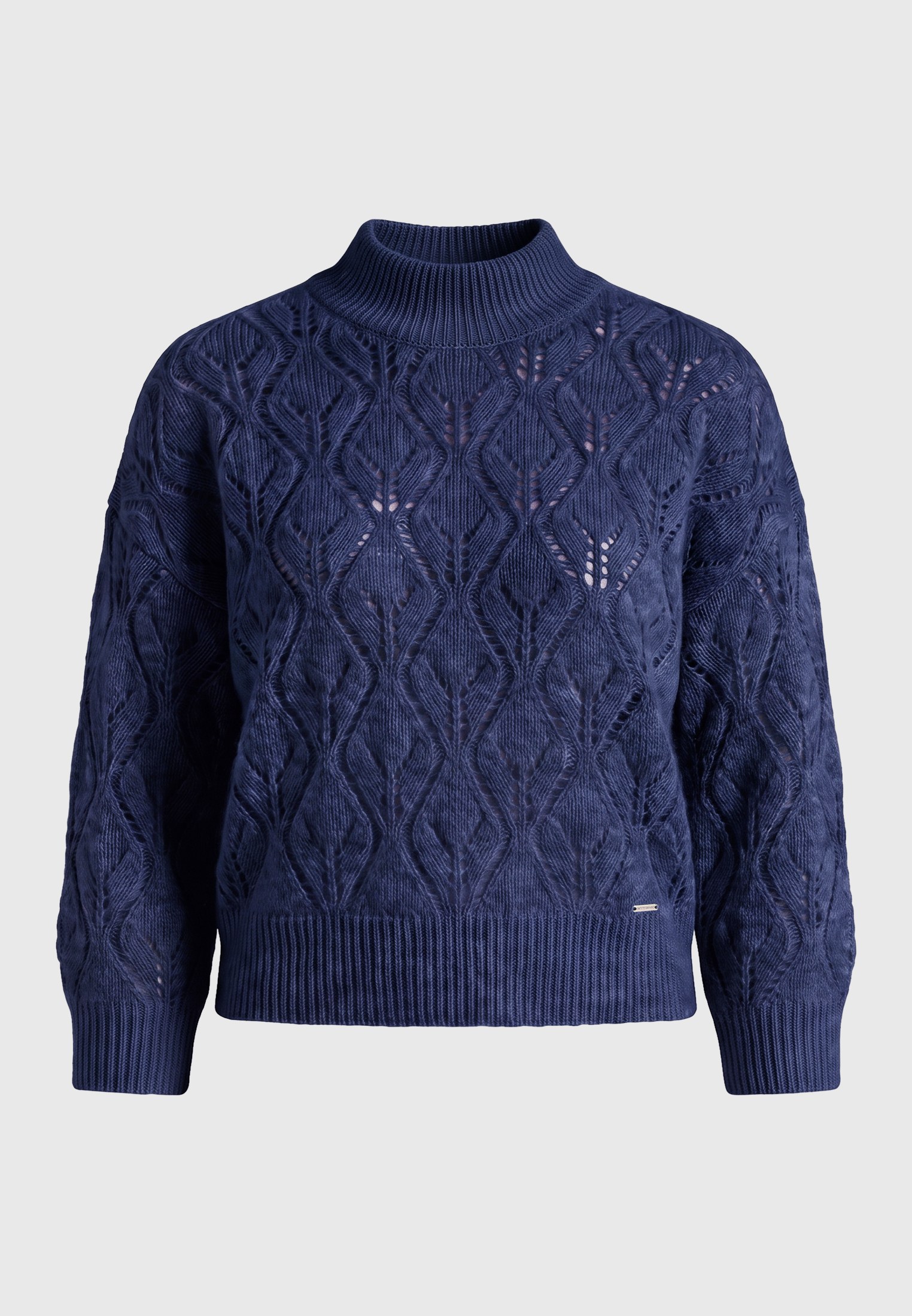 Relaxed fit πλεκτό πουλόβερ με διάτρητη πλέξη