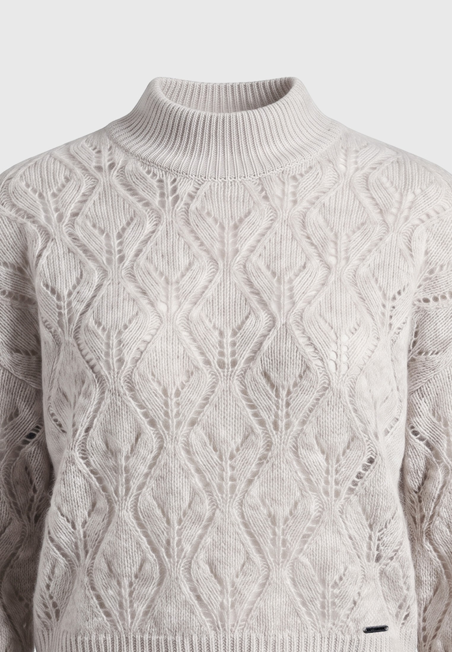 Relaxed fit πλεκτό πουλόβερ με διάτρητη πλέξη