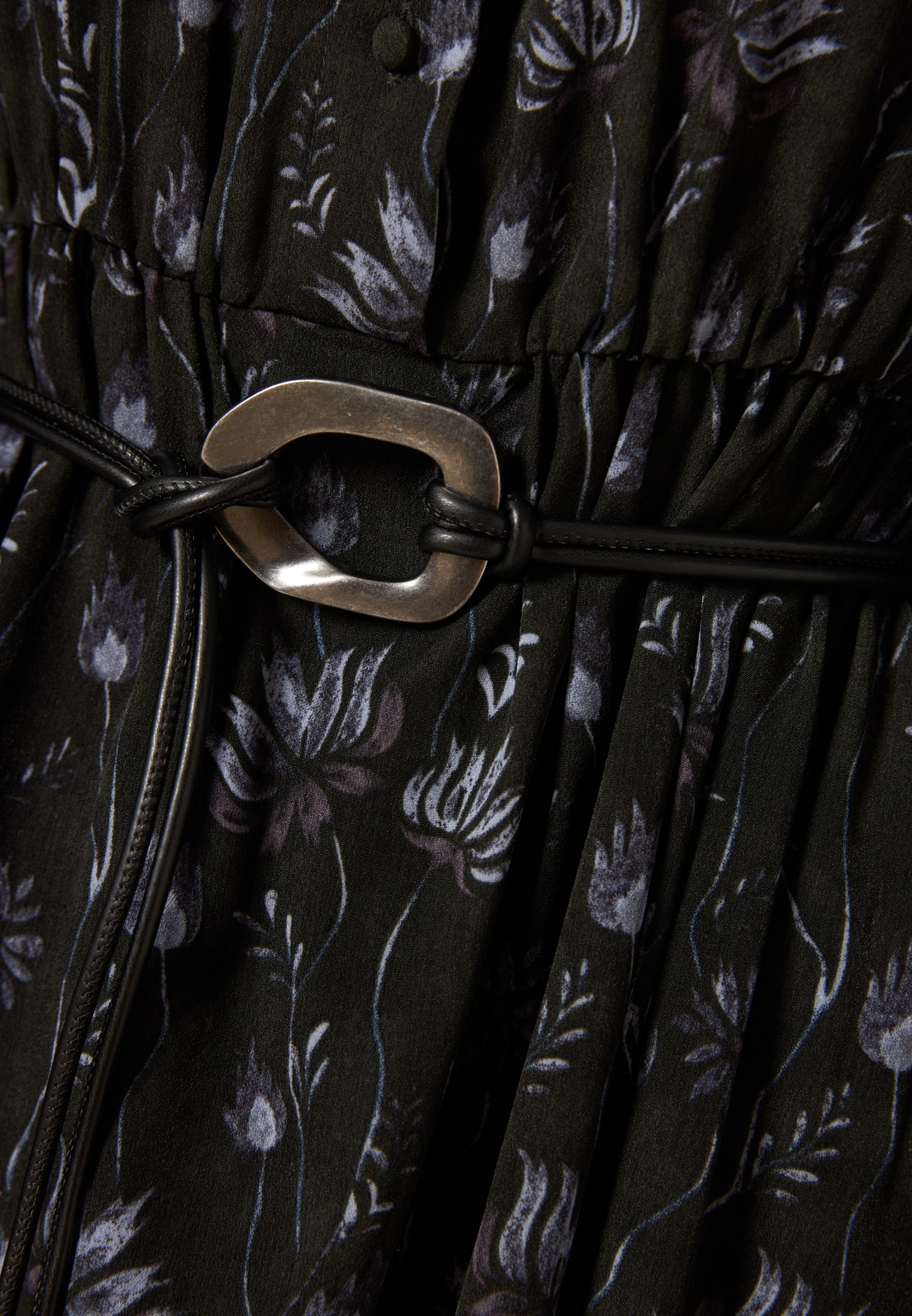 Γυναικείο floral midi shirt dress με ζώνη
