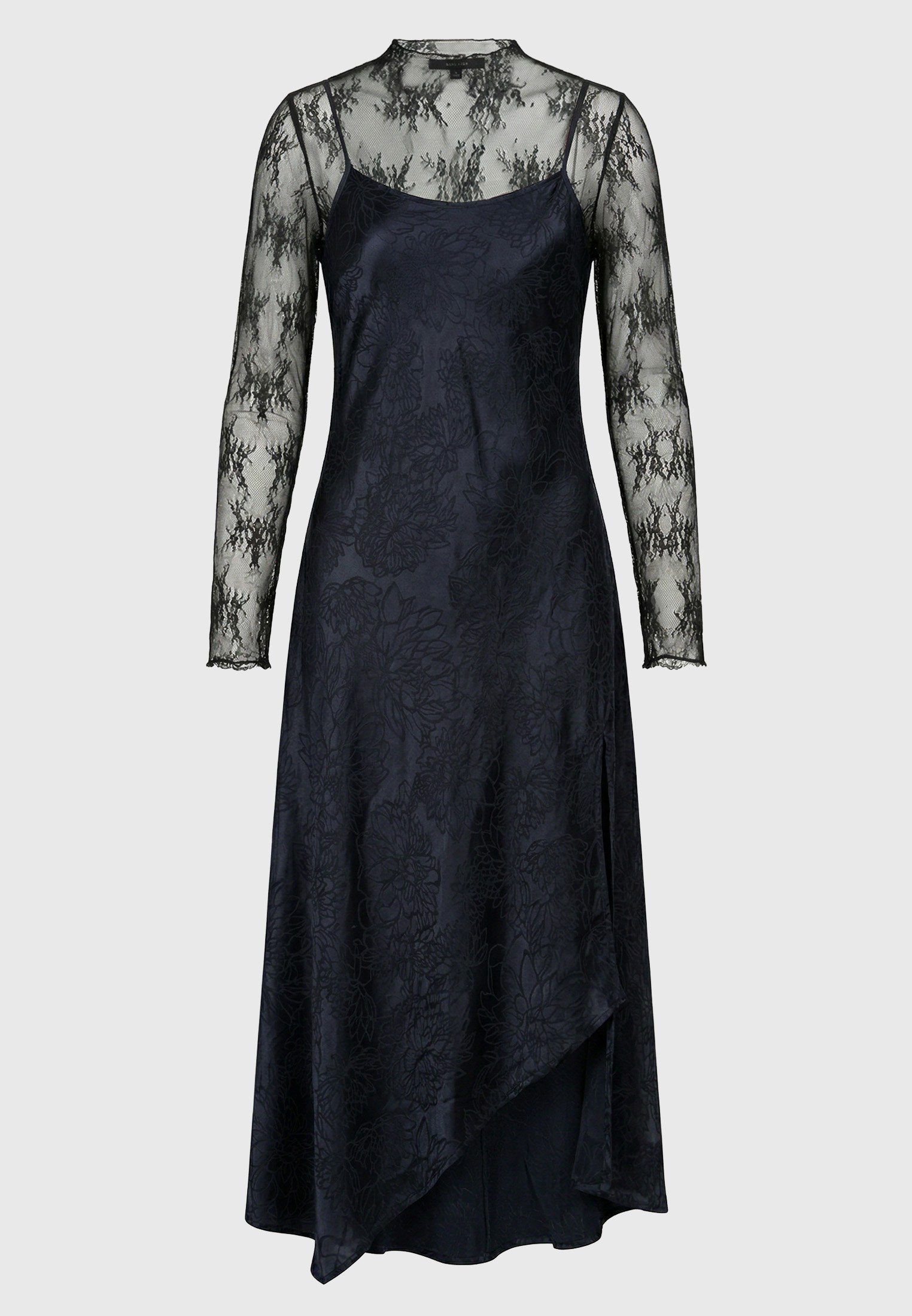 Γυναικείο satin midi φόρεμα με δαντέλα