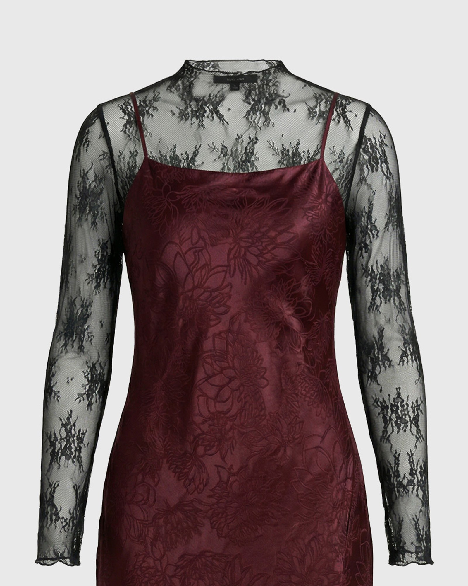 Γυναικείο satin midi φόρεμα με δαντέλα