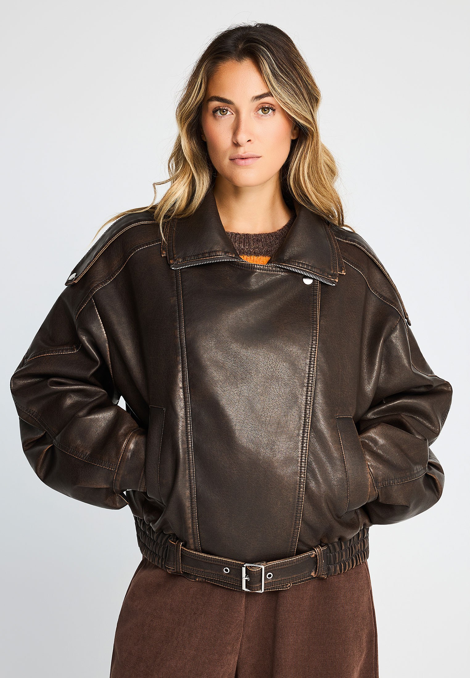 Γυναικείο relaxed fit biker jacket
