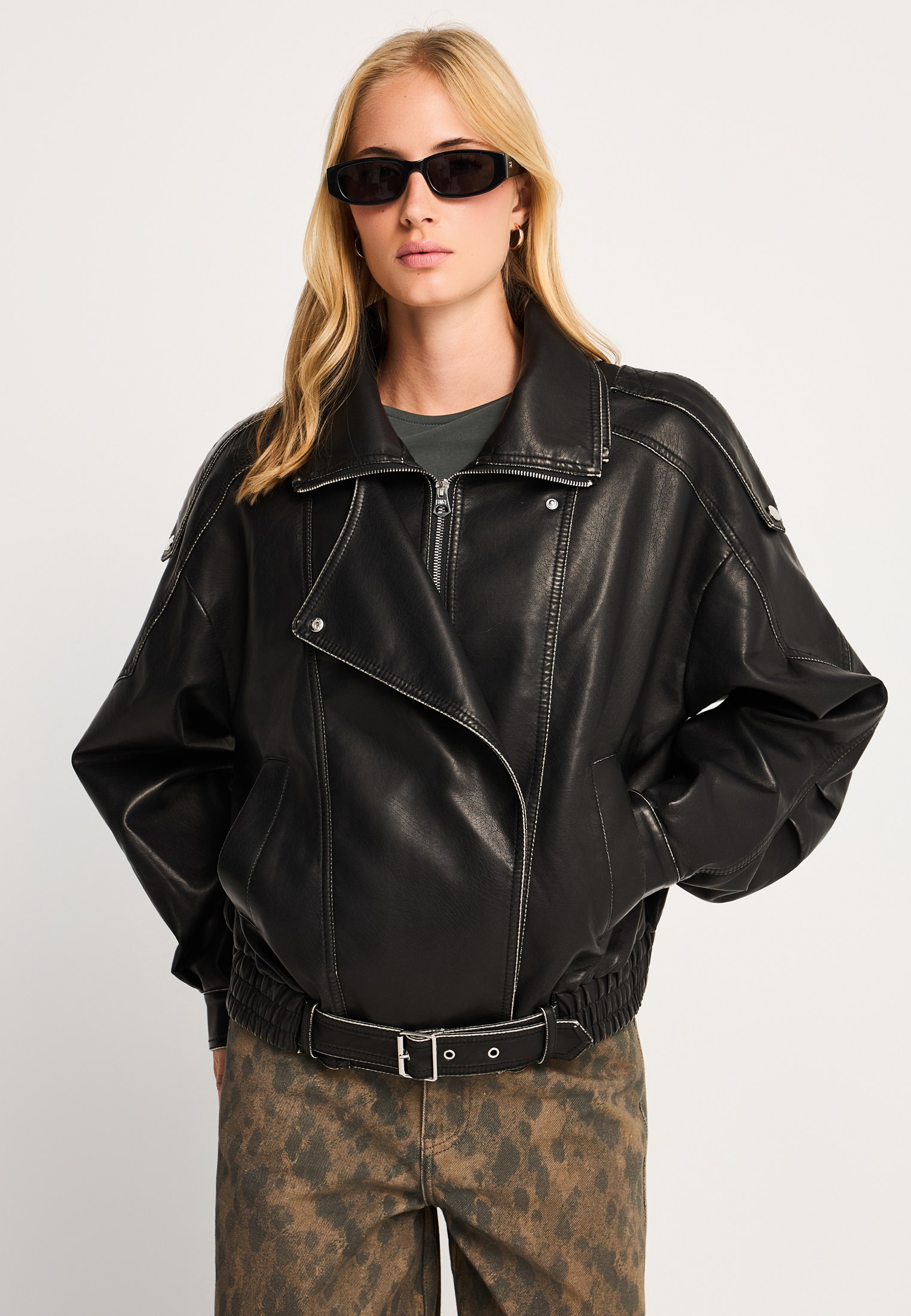 Γυναικείο relaxed fit biker jacket