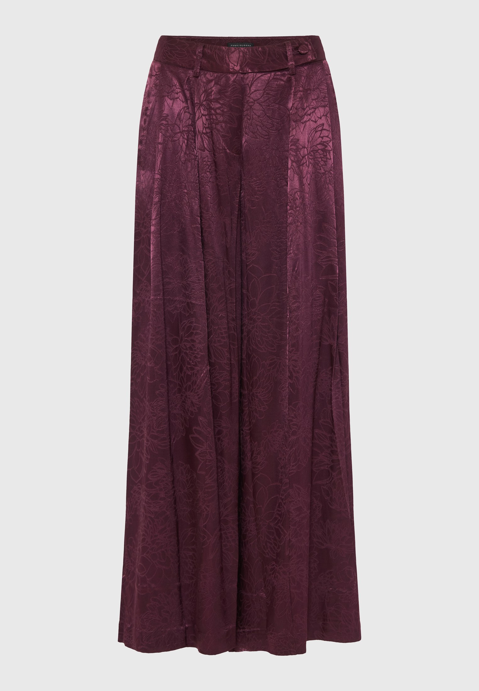 Γυναικείο παντελόνι wide leg με ζακάρ σχέδιο